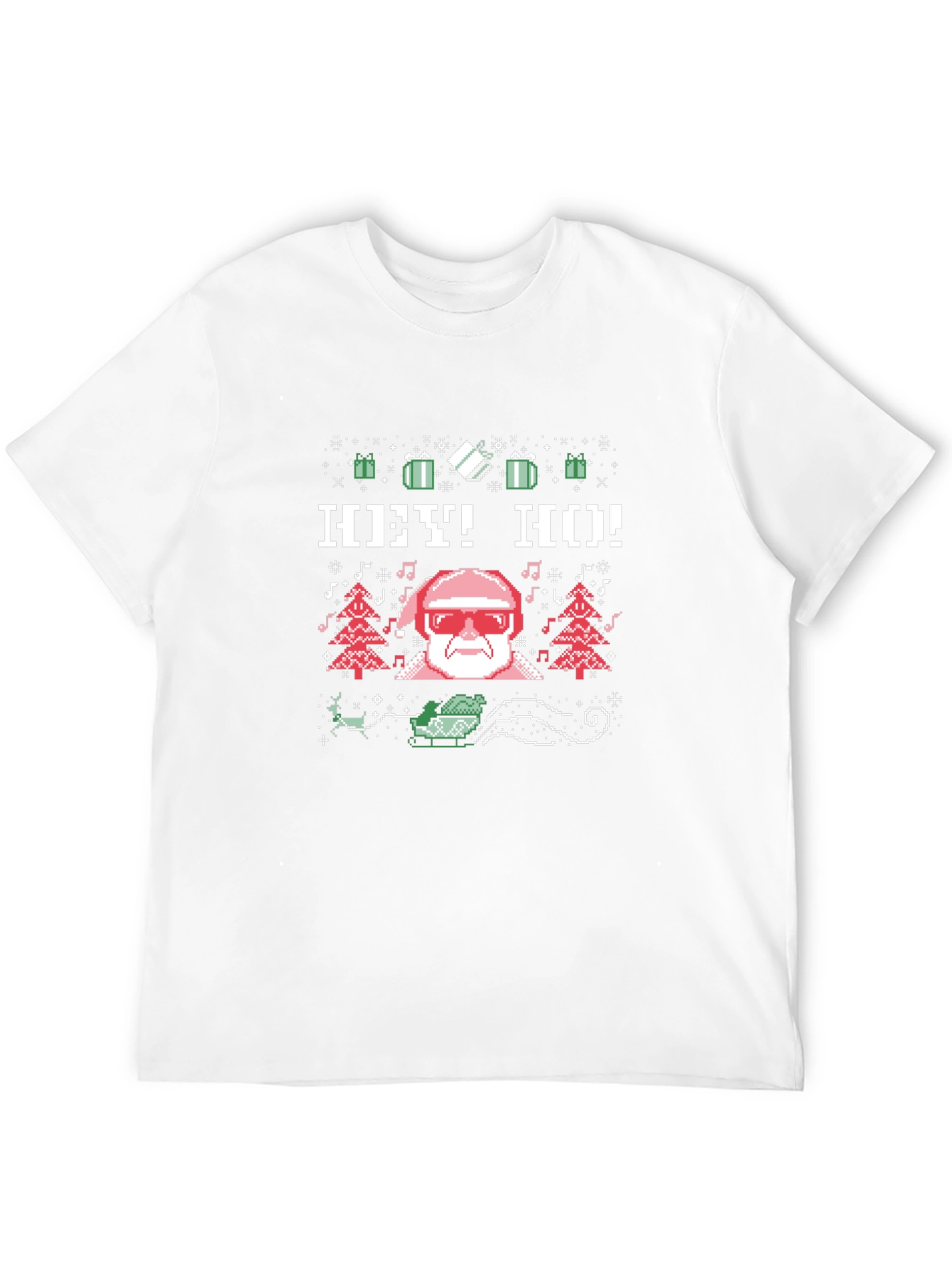 Cool Santa Pixel Art Ugly Christmas T-Shirt
