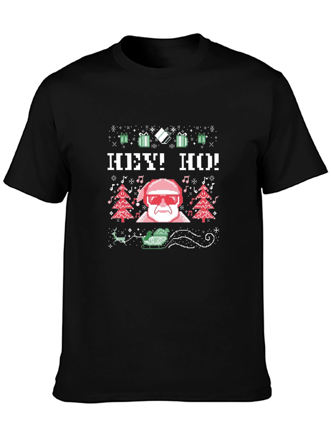 Cool Santa Pixel Art Ugly Christmas T-Shirt