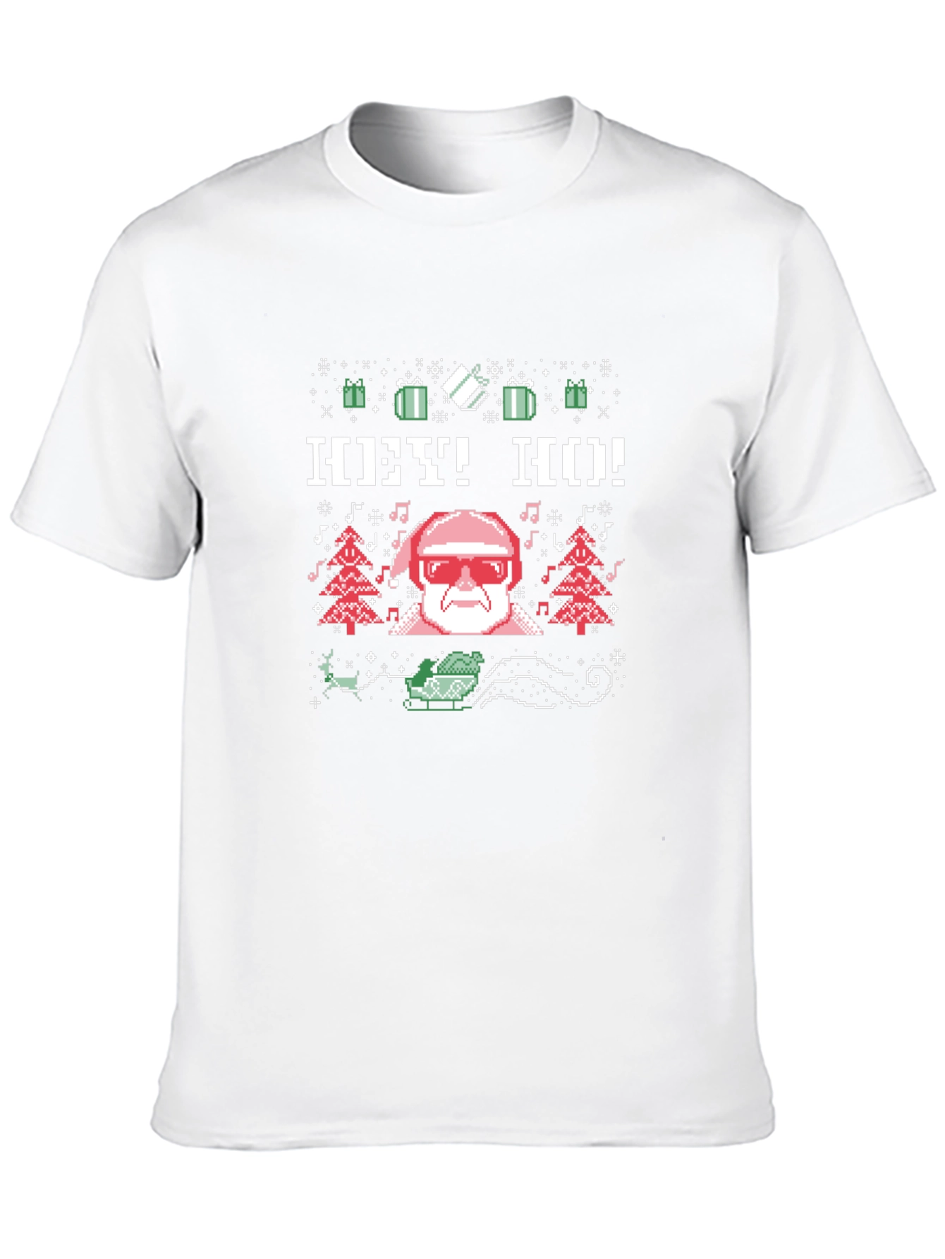 Cool Santa Pixel Art Ugly Christmas T-Shirt