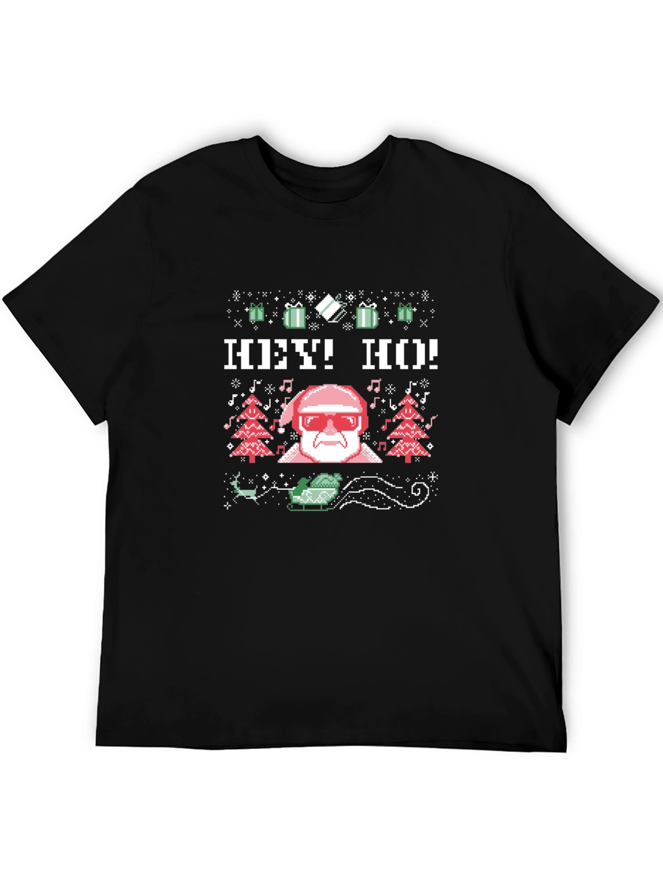 Cool Santa Pixel Art Ugly Christmas T-Shirt