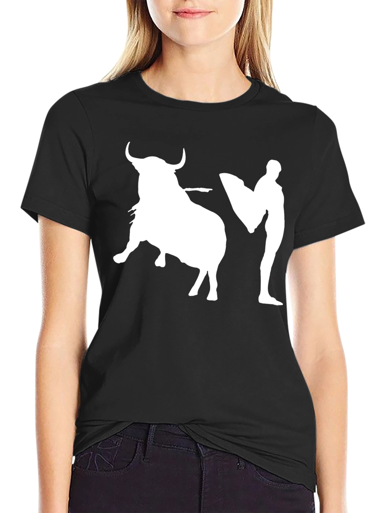 Bullfighter Graphic Tee - Black Cotton T-Shirt