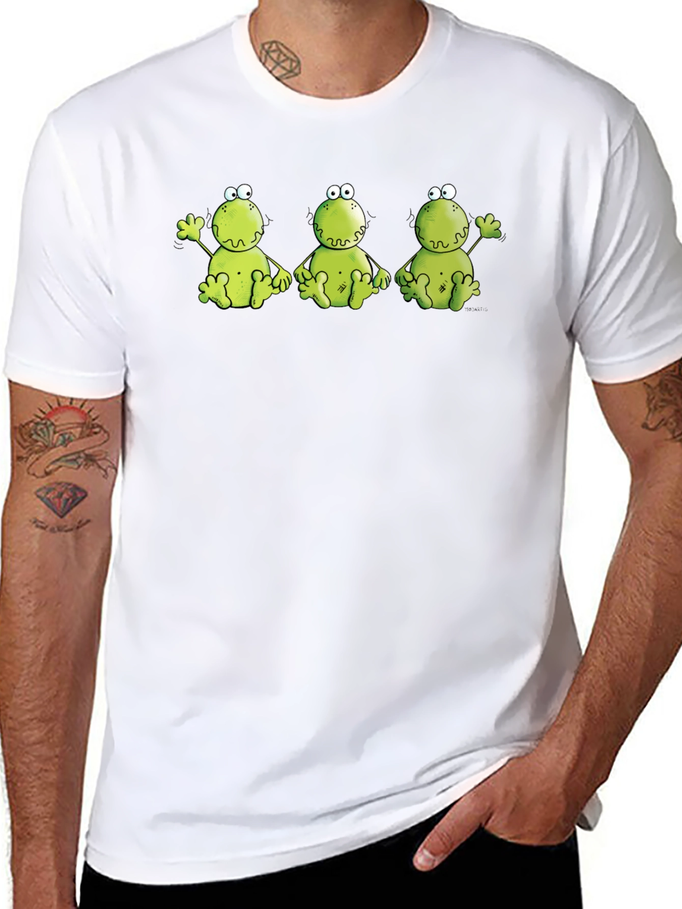 Funny Frog Trio Black T-Shirt