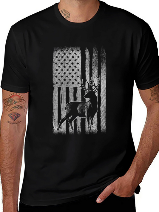 Deer American Flag Graphic Tee