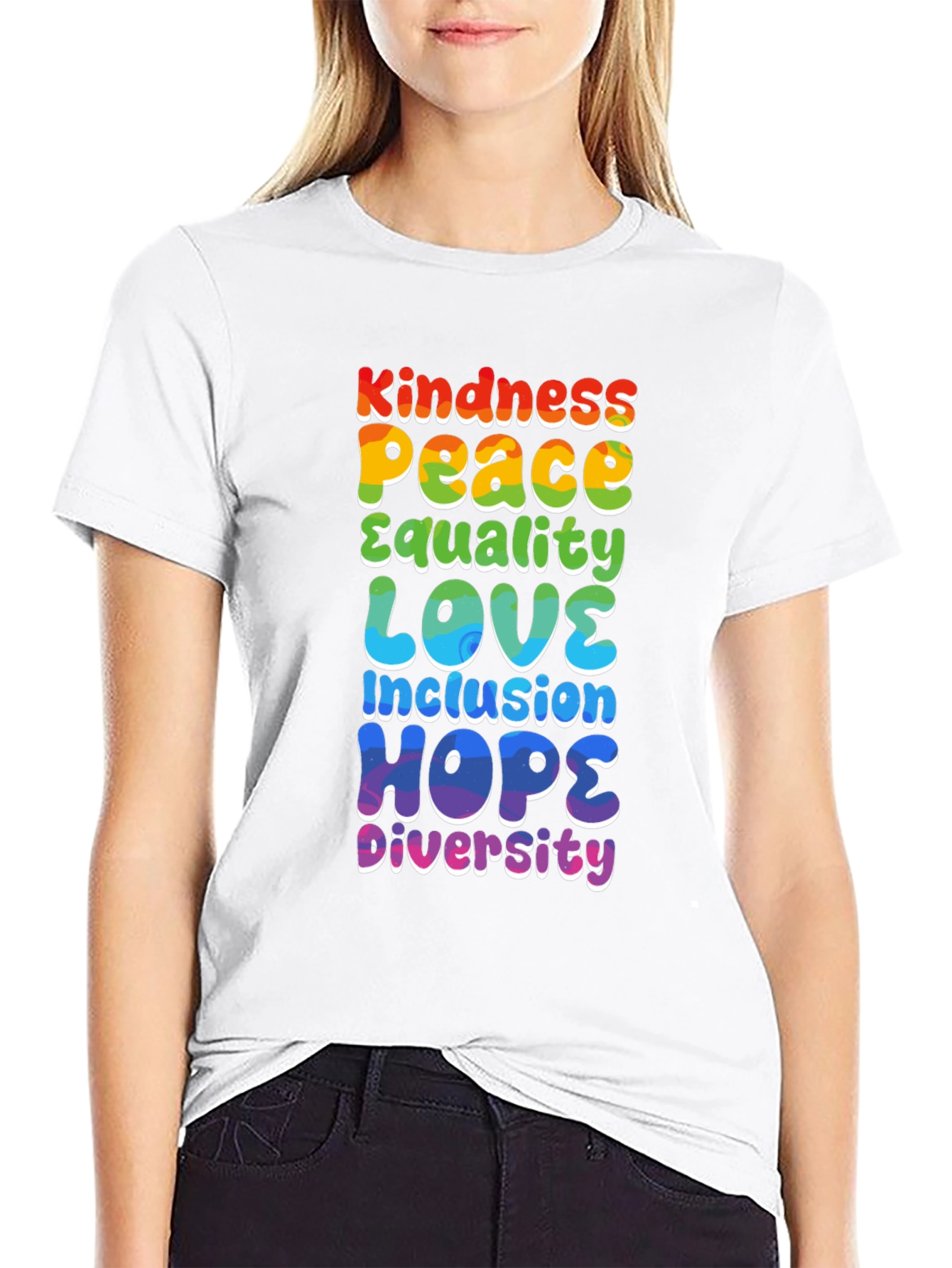 Kindness Peace Love Equality Inclusion Hope Diversity Tee