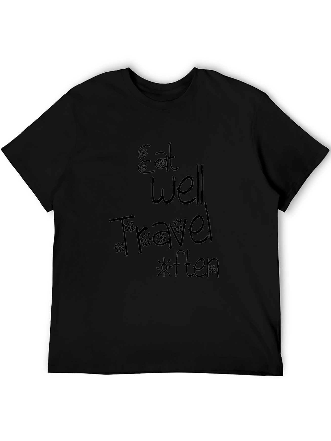 Eat Well Travel Often Black T-Shirt