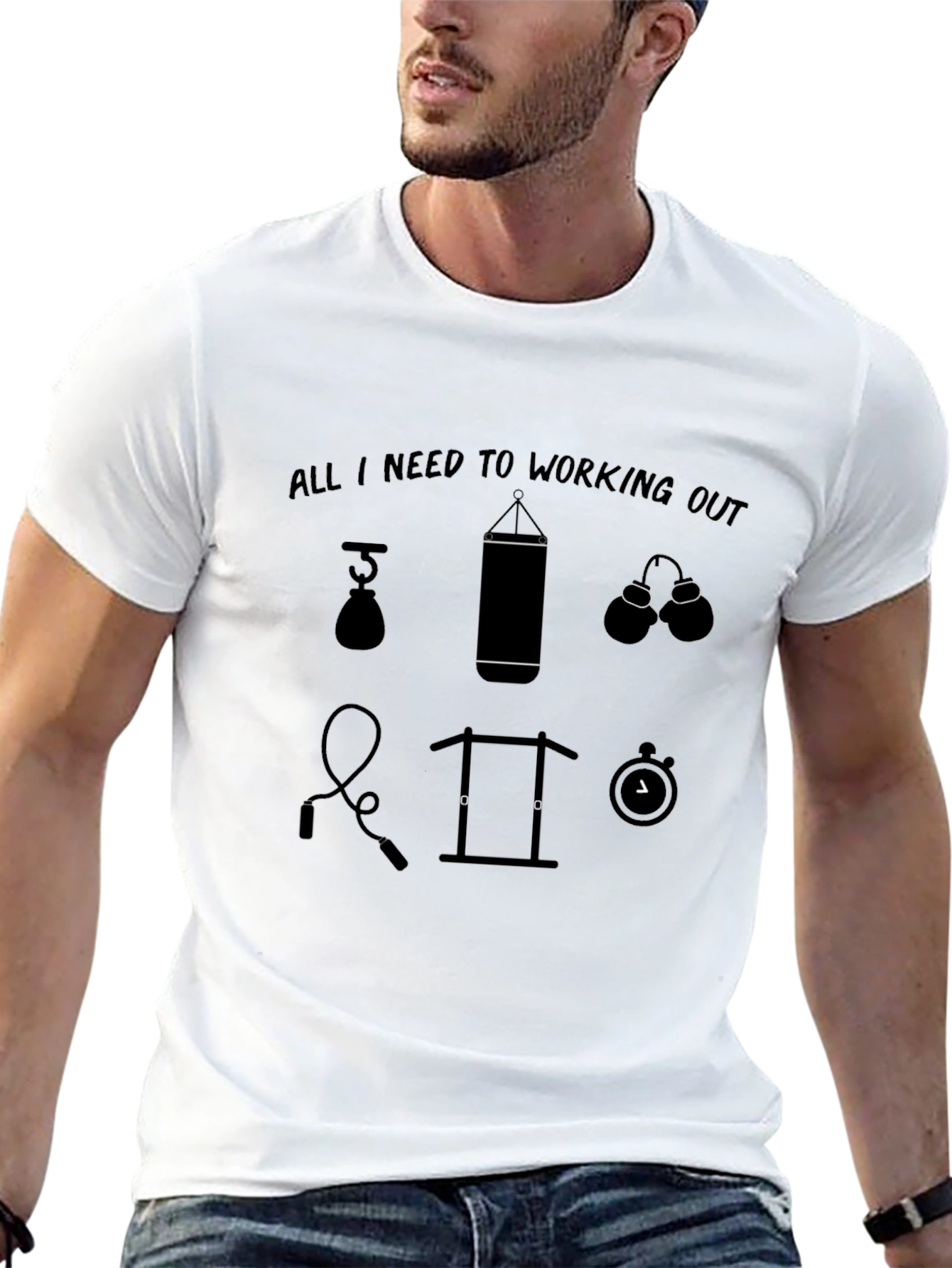 Workout Essentials Graphic Tee - Black
