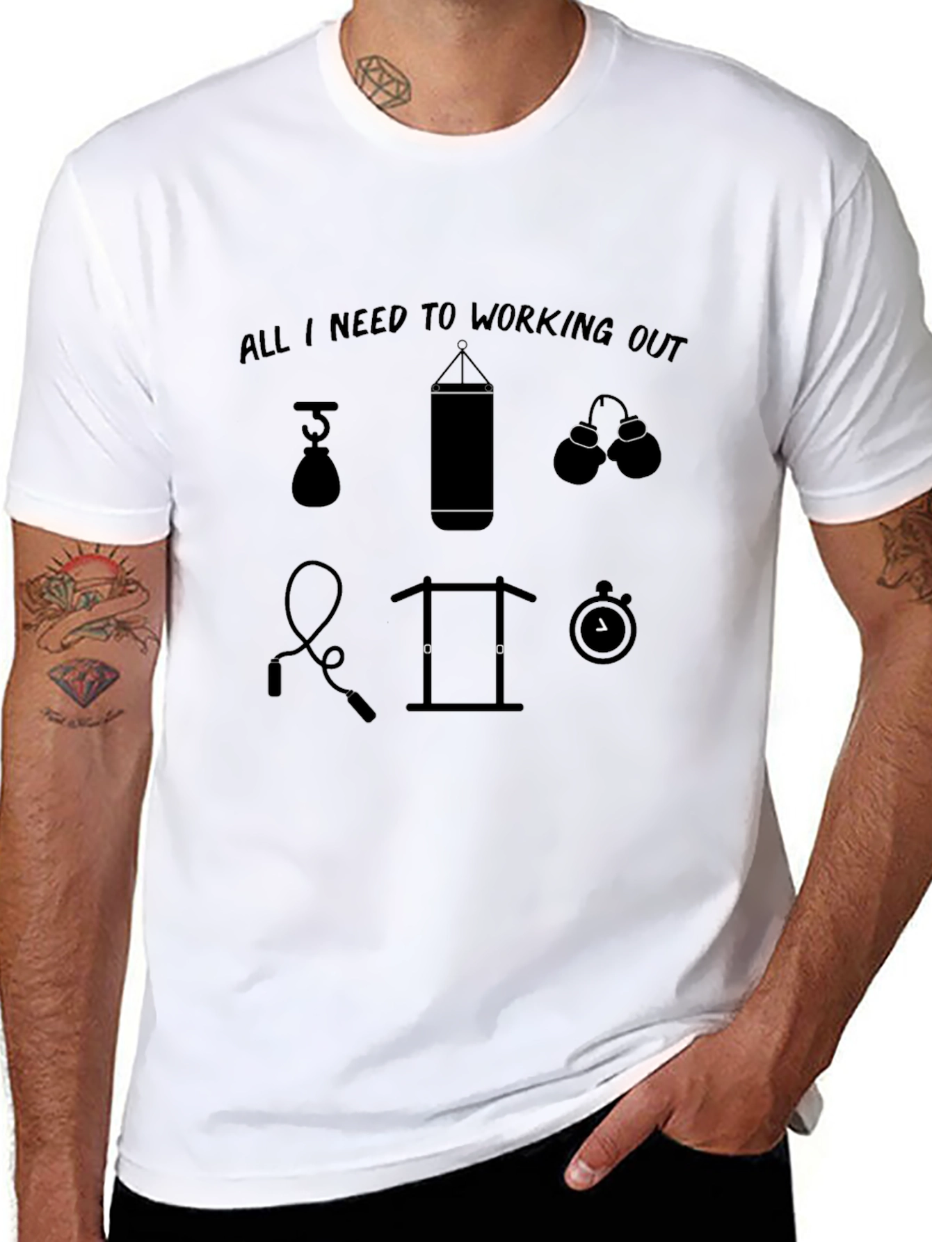 Workout Essentials Graphic Tee - Black