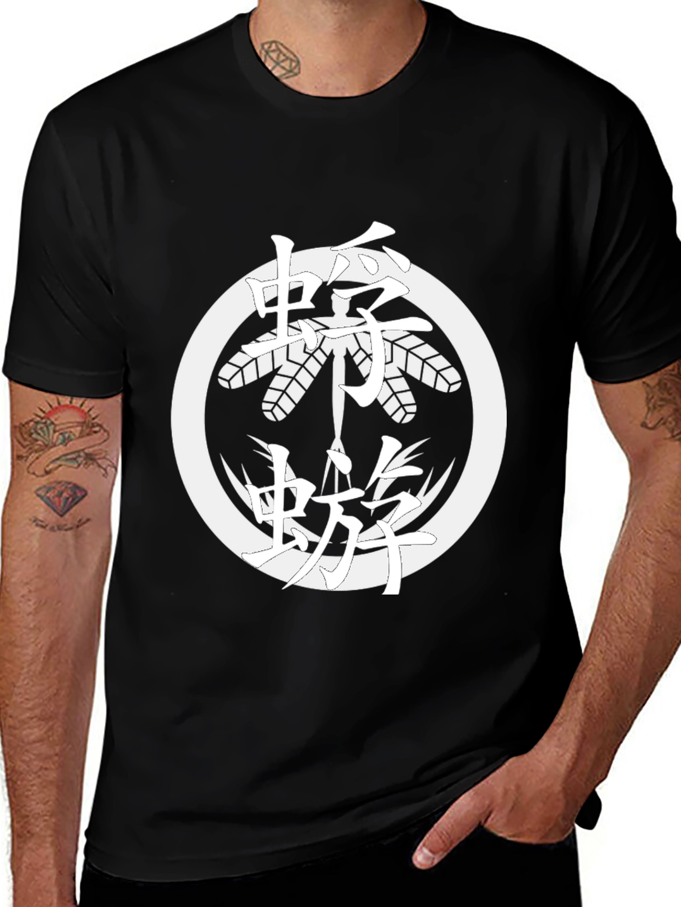 Japanese Crest Insect T-Shirt - Black