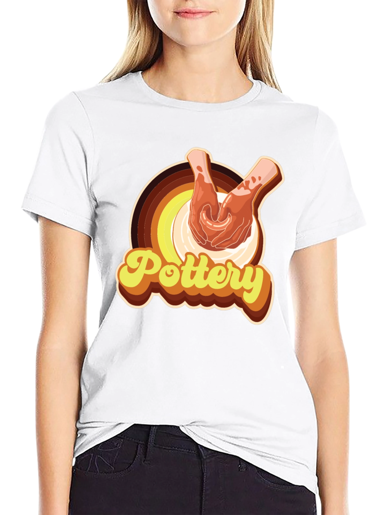 Pottery Hands T-Shirt - Retro Style Pottering Tee