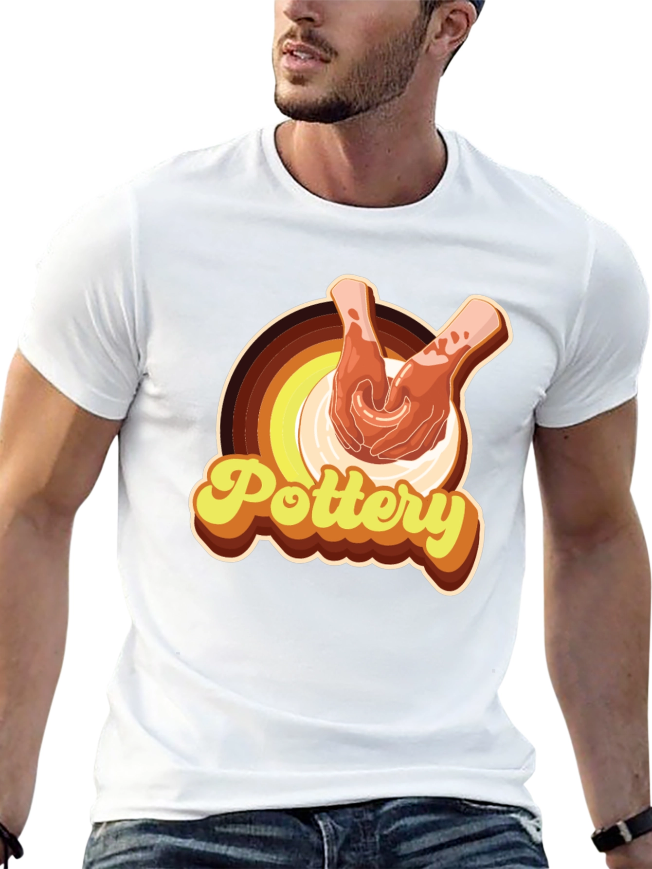 Pottery Hands T-Shirt - Retro Style Pottering Tee