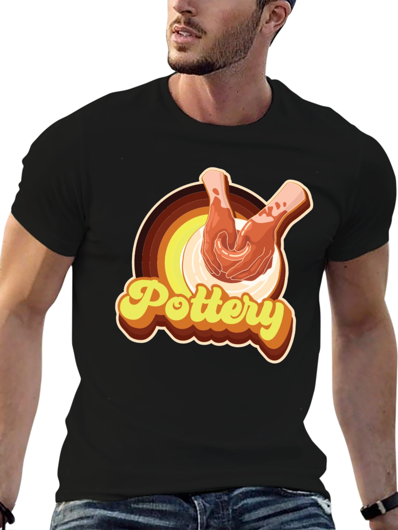 Pottery Hands T-Shirt - Retro Style Pottering Tee