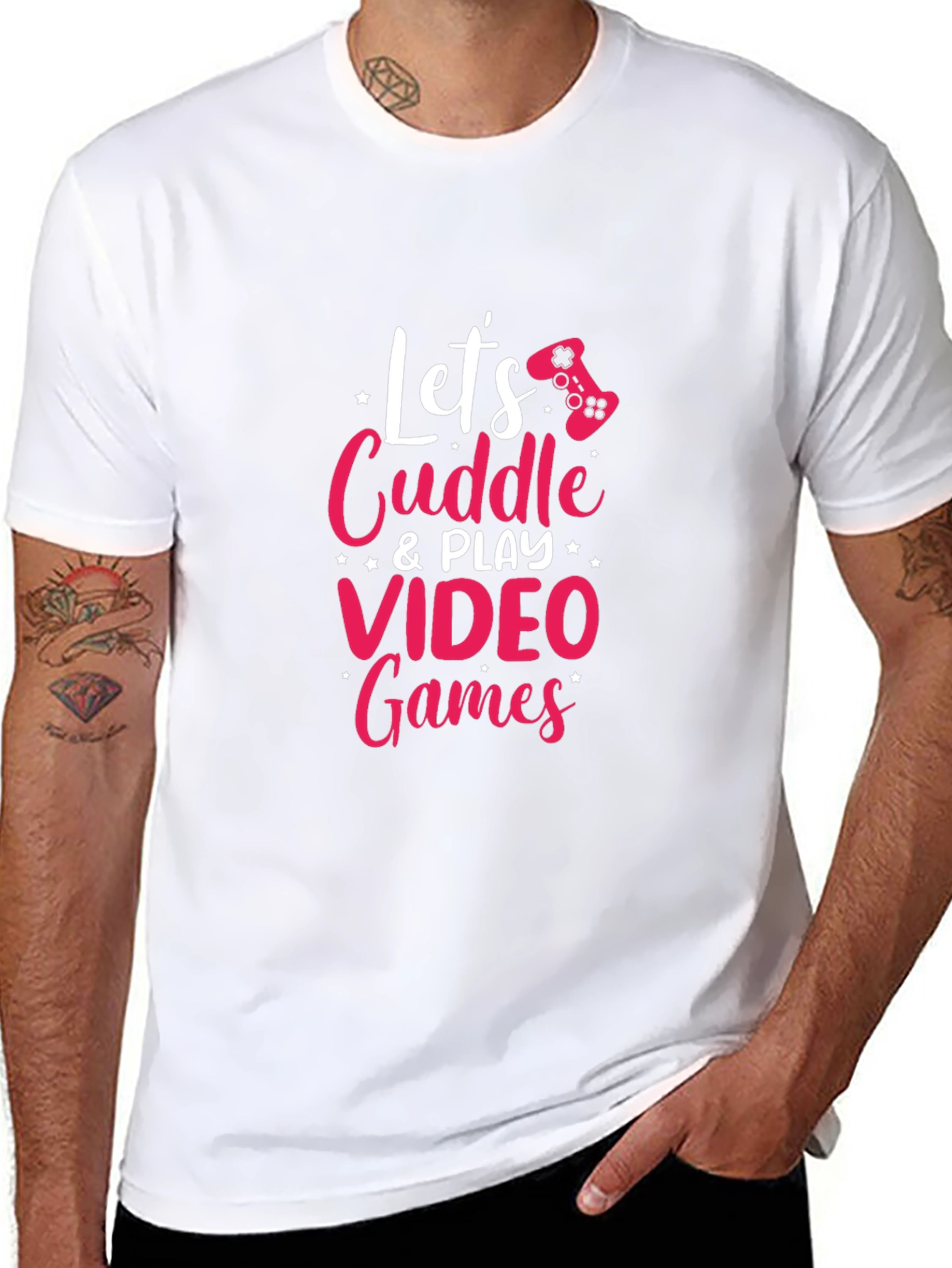 Lets Cuddle & Play Video Games Graphic Tee