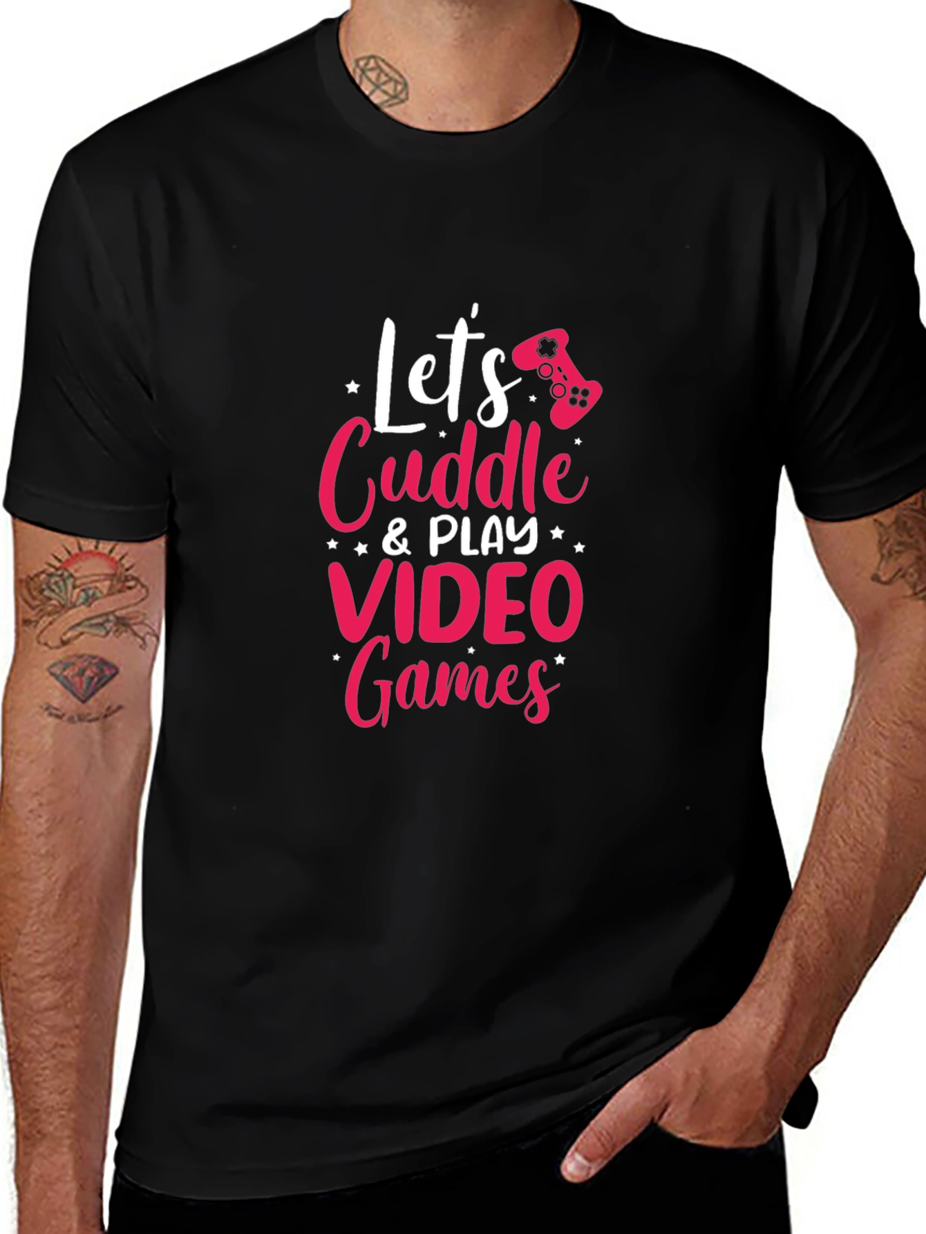 Lets Cuddle & Play Video Games Graphic Tee