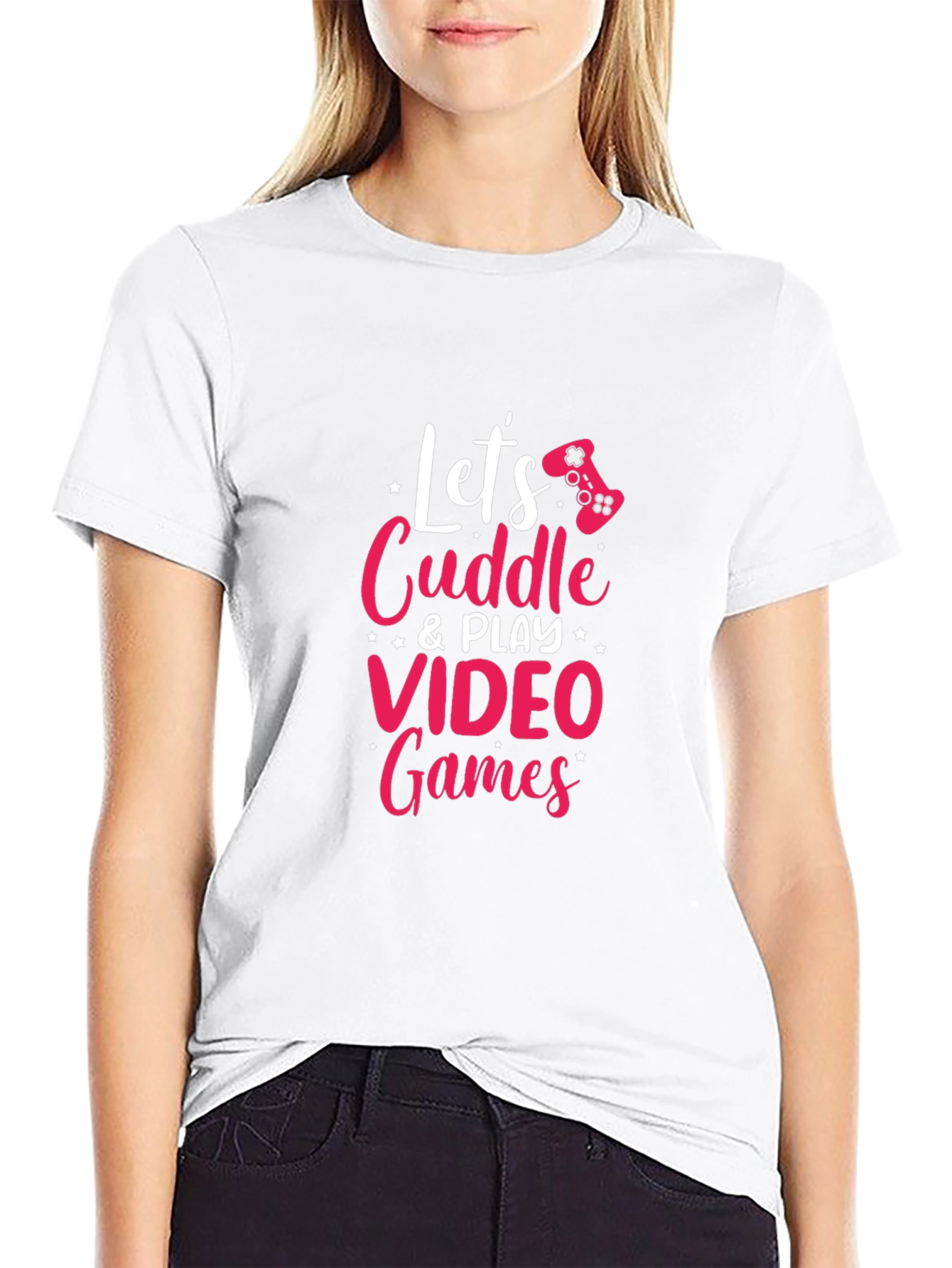 Lets Cuddle & Play Video Games Graphic Tee