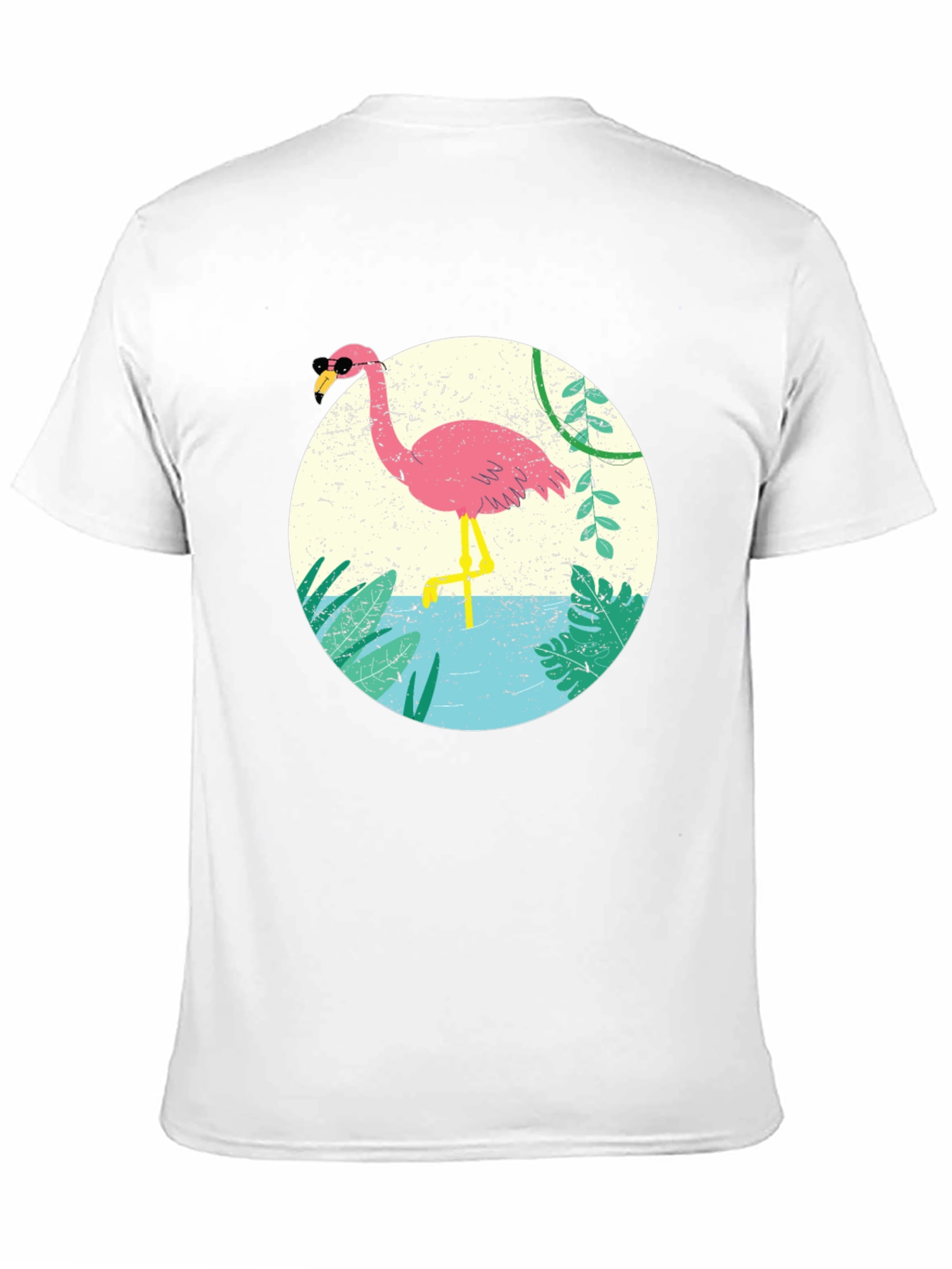 Cool Flamingo Graphic Tee - Black Cotton T-Shirt