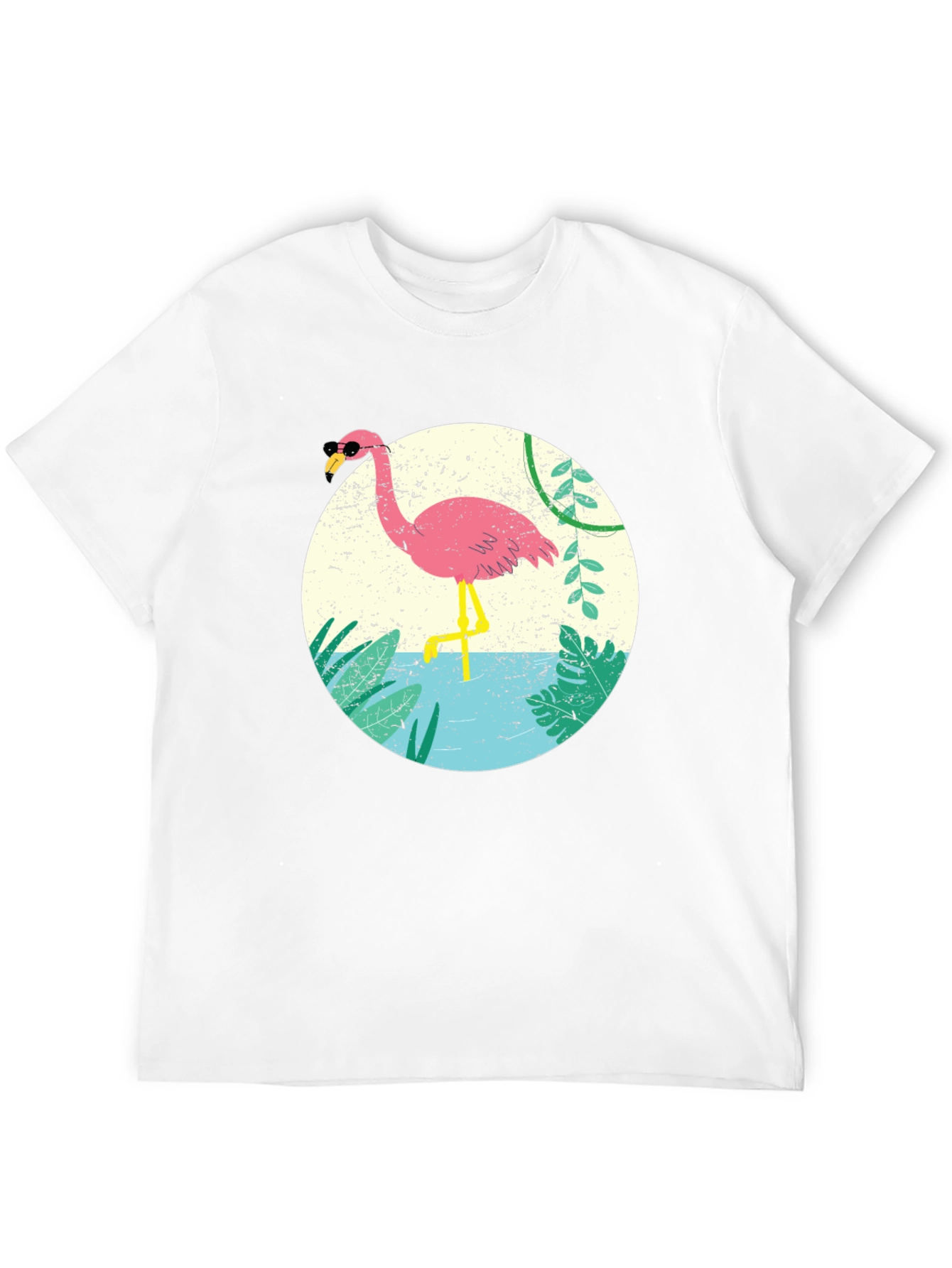 Cool Flamingo Graphic Tee - Black Cotton T-Shirt