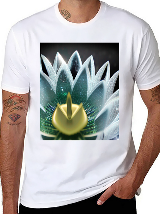 Lotus Flower Graphic Tee - Black Cotton Blend
