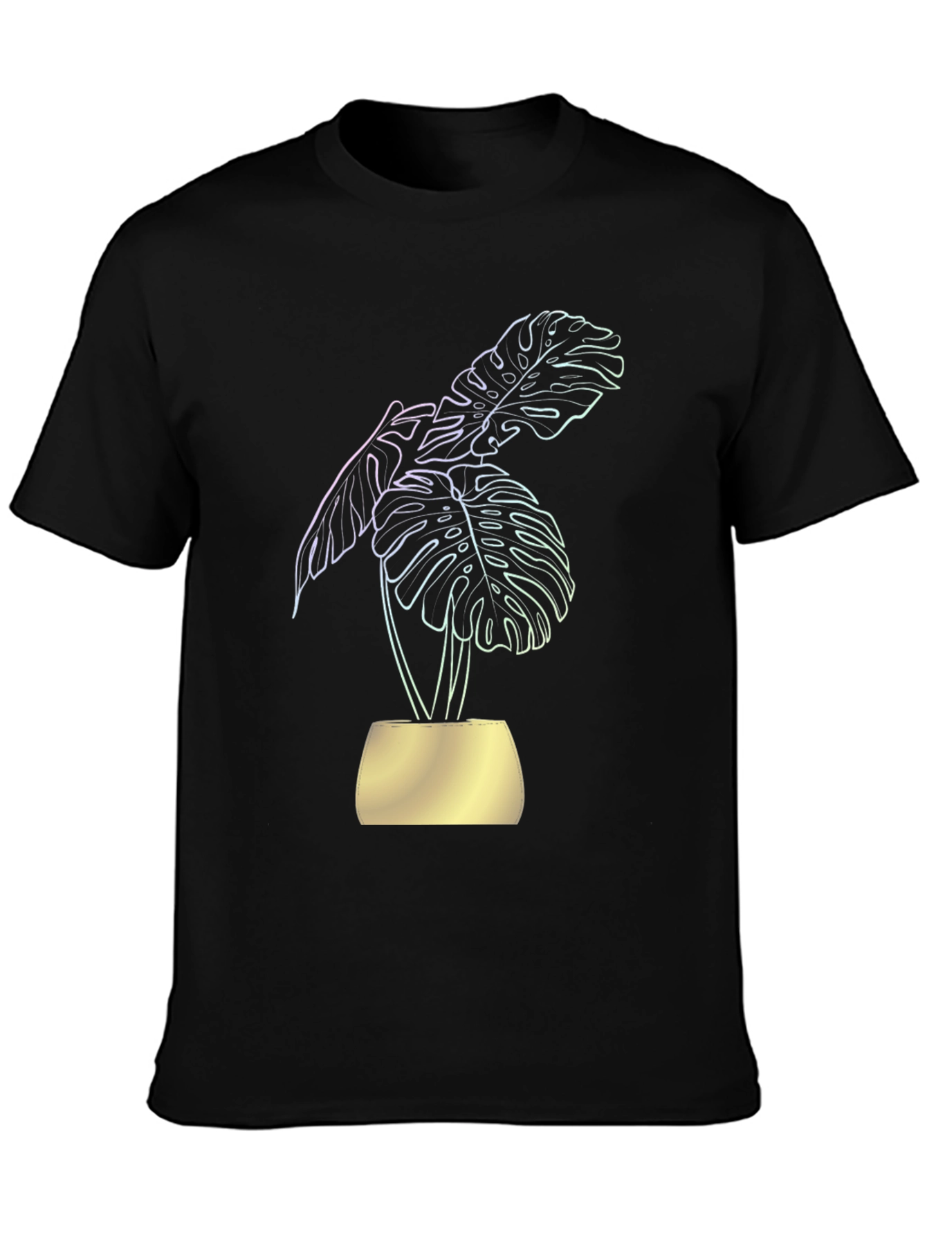 Monstera Plant Graphic Tee - Black