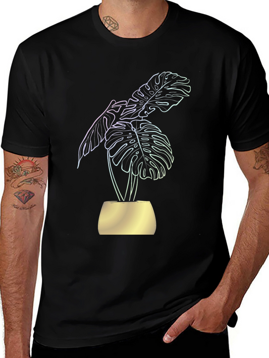 Monstera Plant Graphic Tee - Black