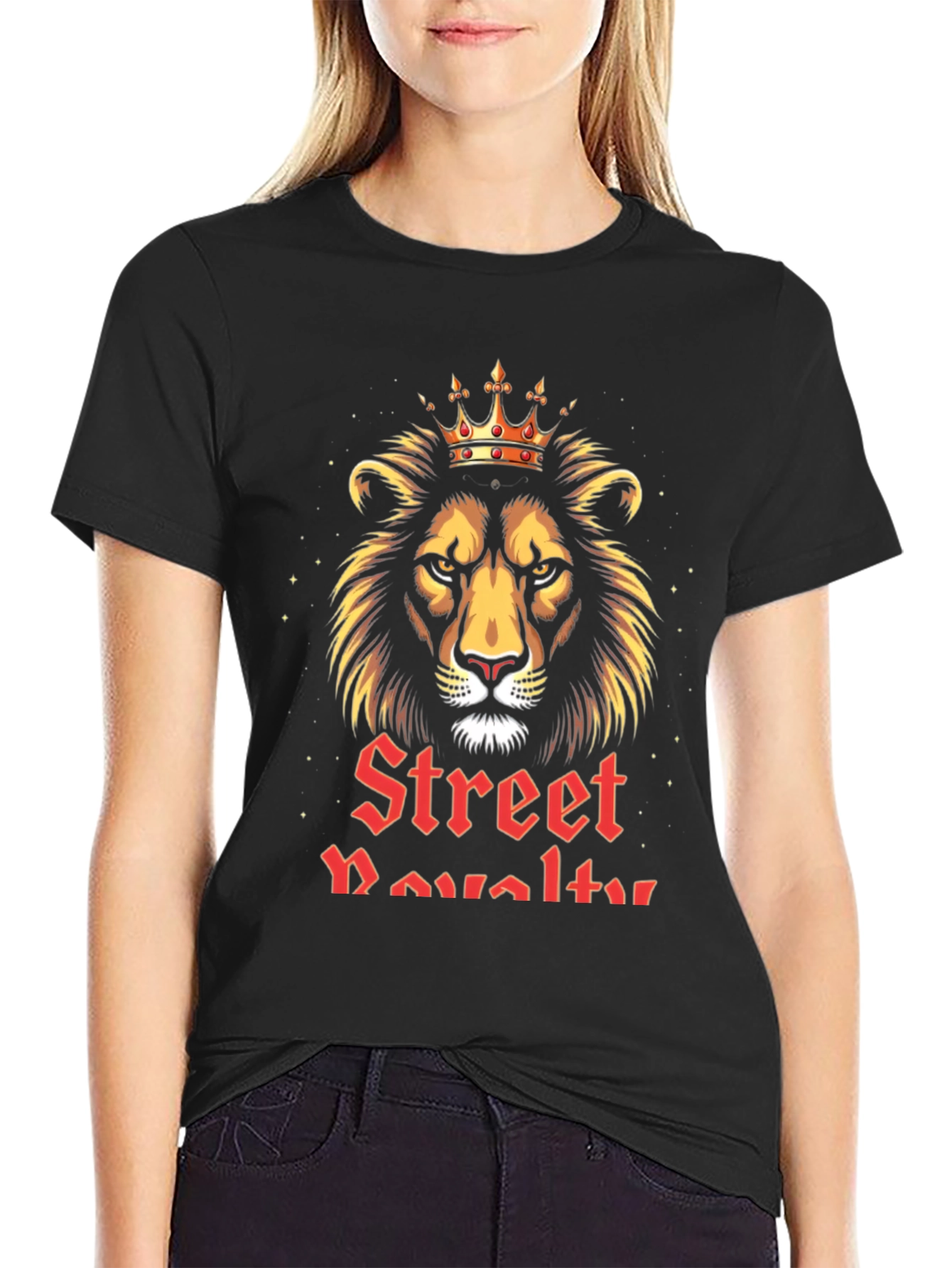 Street Royalty Lion Graphic Tee - Black