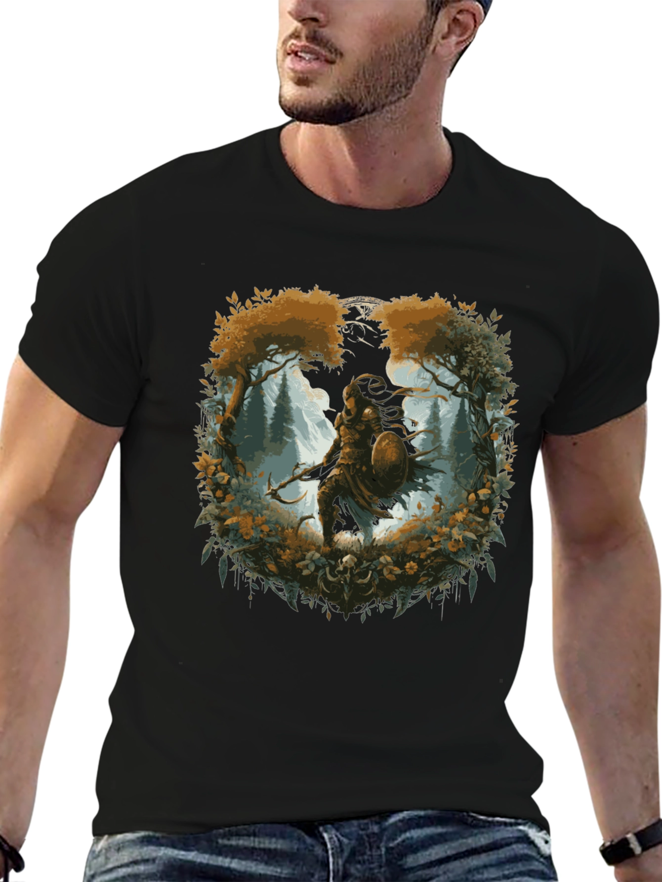 Warrior Forest Graphic T-Shirt