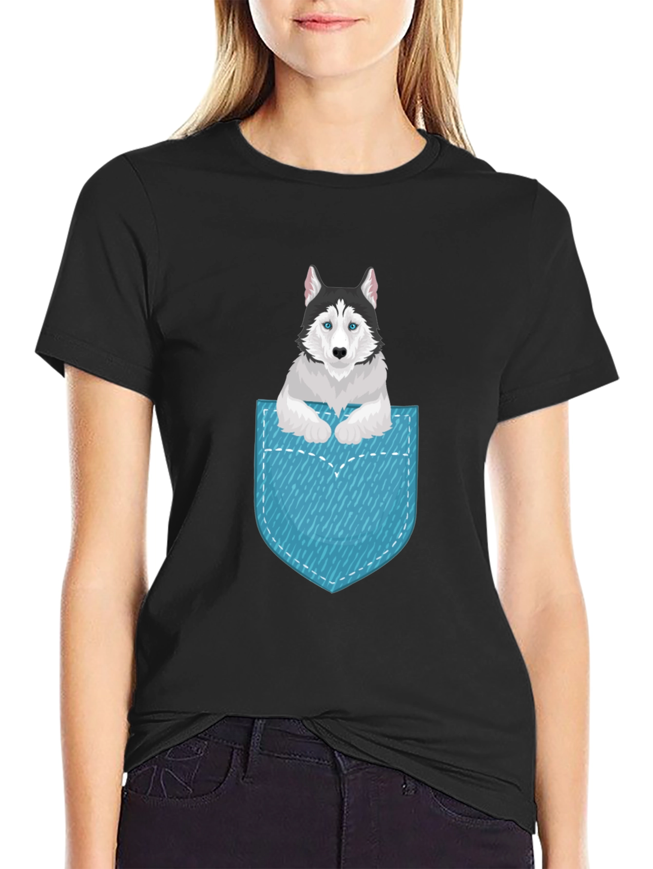 Husky in Pocket Graphic Tee