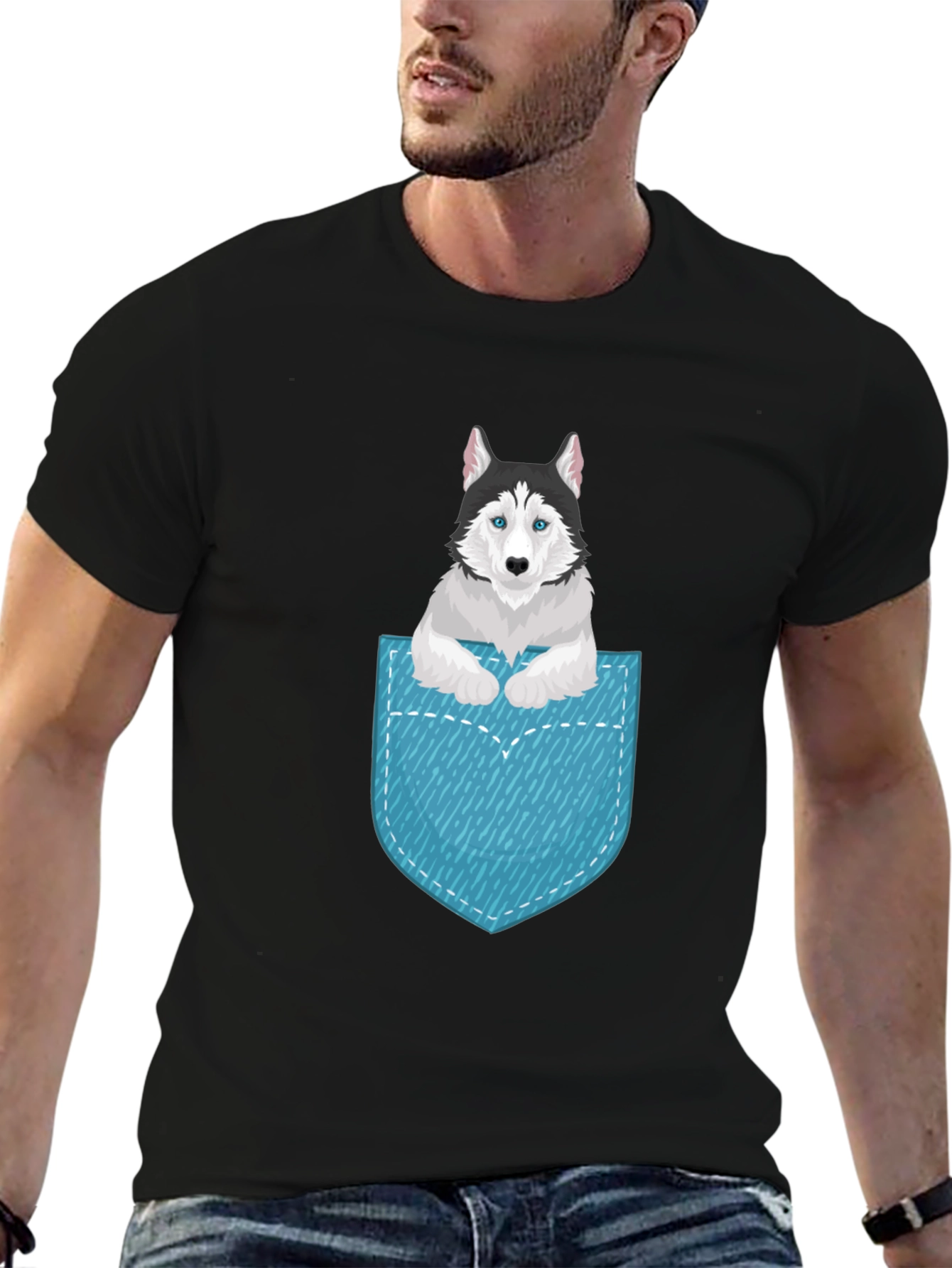 Husky in Pocket Graphic Tee