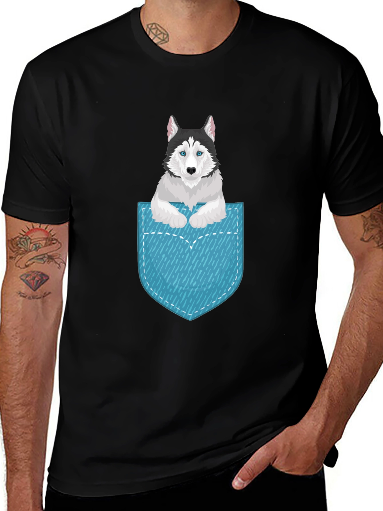 Husky in Pocket Graphic Tee