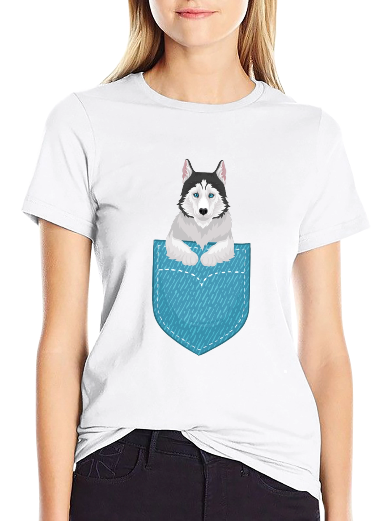 Husky in Pocket Graphic Tee