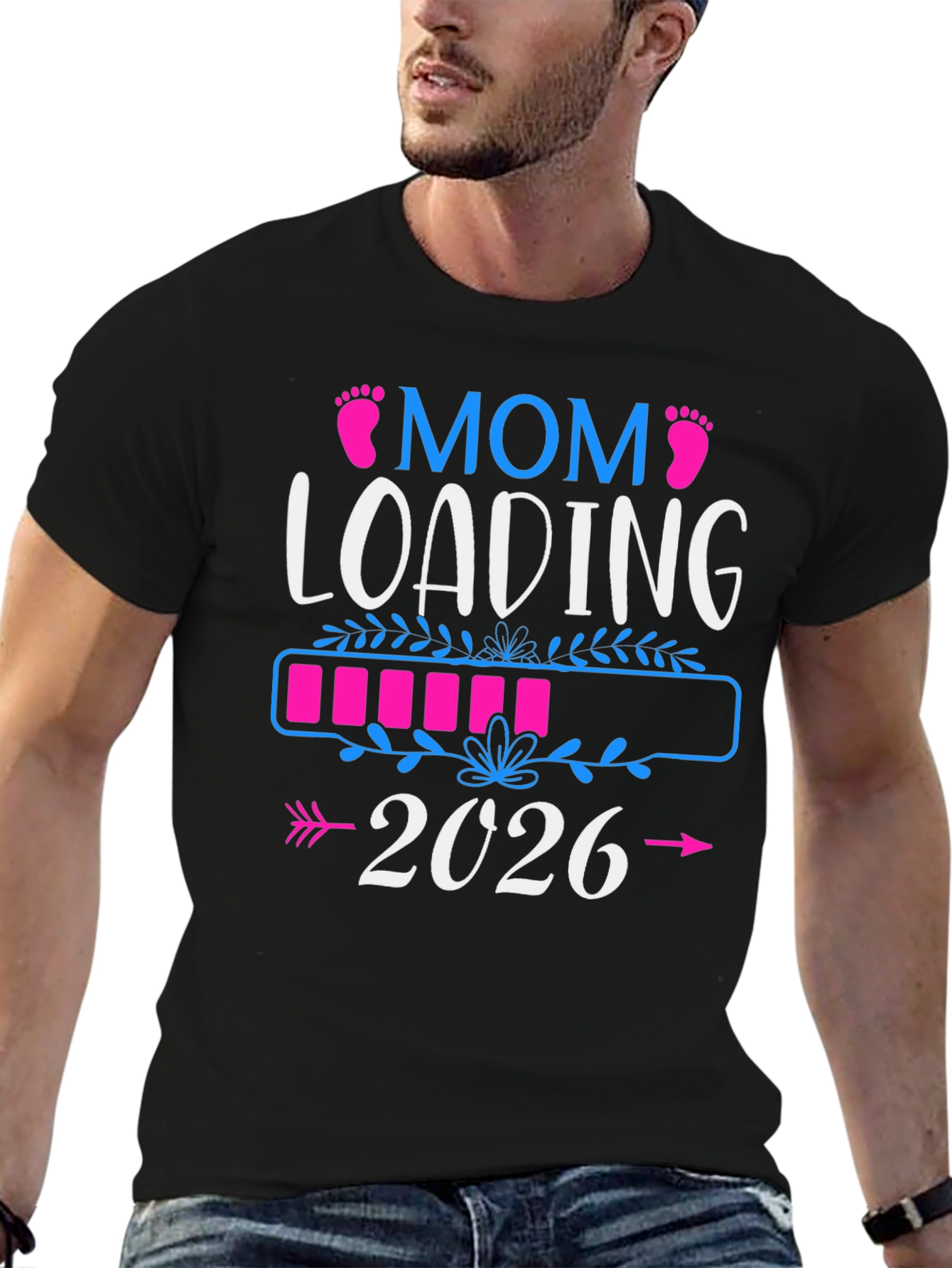 Mom Loading 2026 Pregnancy Announcement T-Shirt