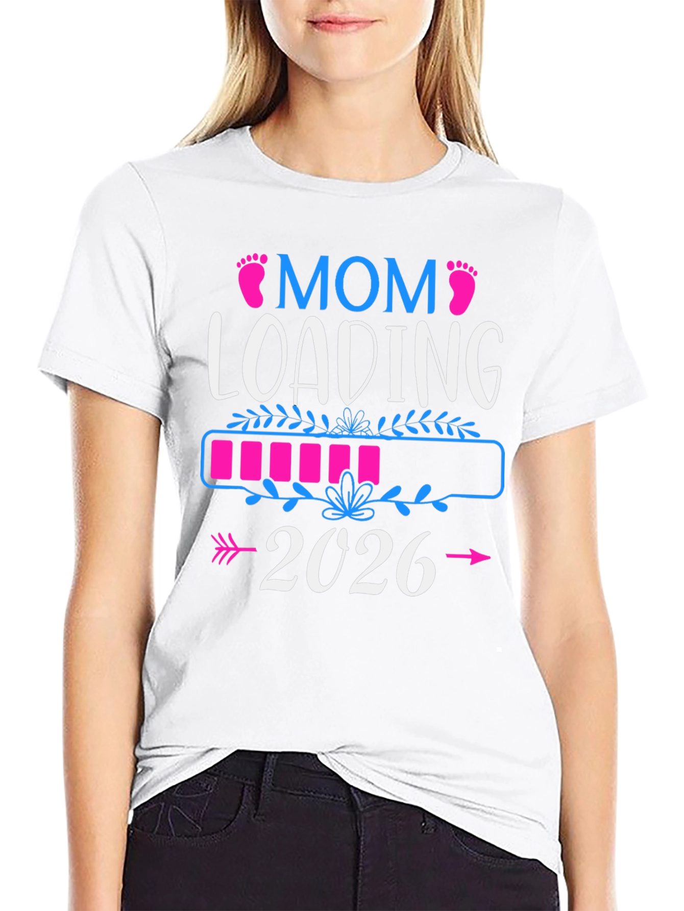 Mom Loading 2026 Pregnancy Announcement T-Shirt