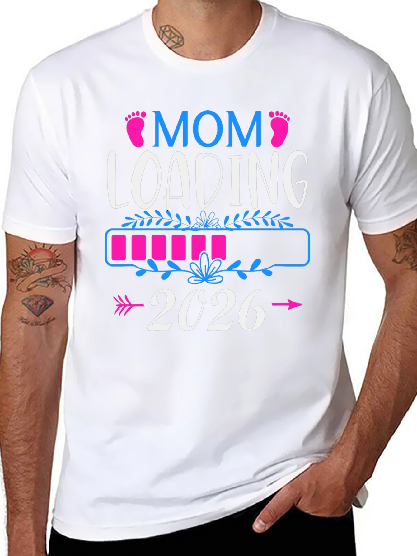 Mom Loading 2026 Pregnancy Announcement T-Shirt