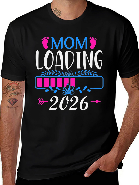 Mom Loading 2026 Pregnancy Announcement T-Shirt