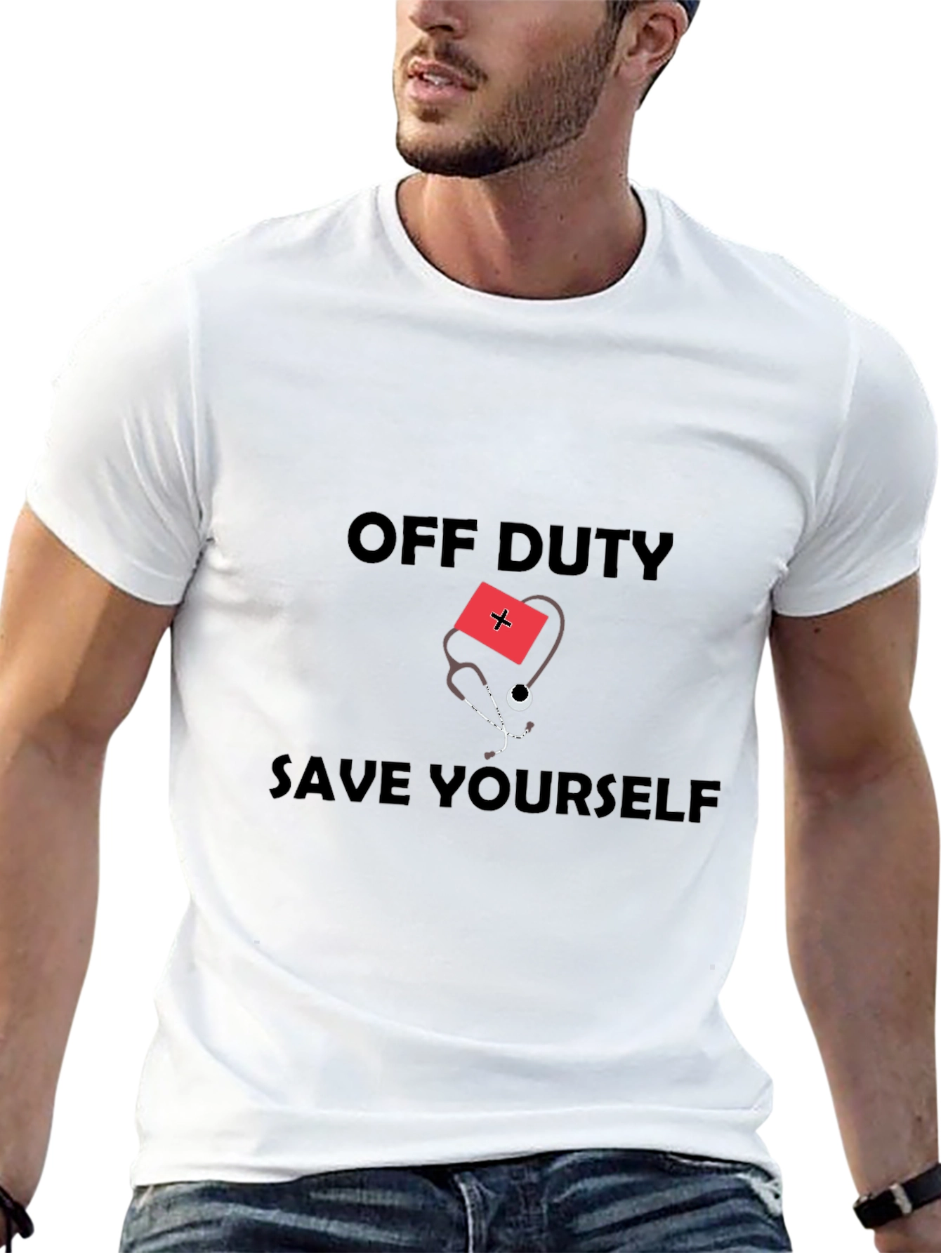Off Duty Save Yourself Graphic Tee