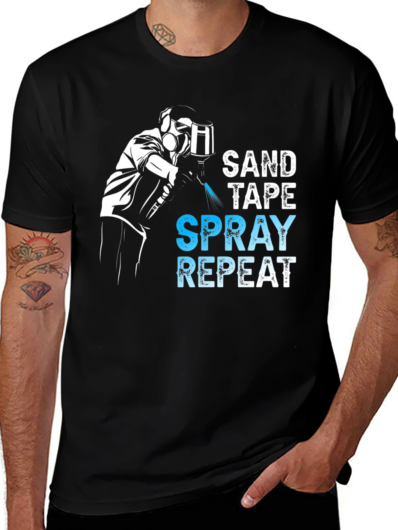 Sand Tape Spray Repeat T-Shirt - Auto Body