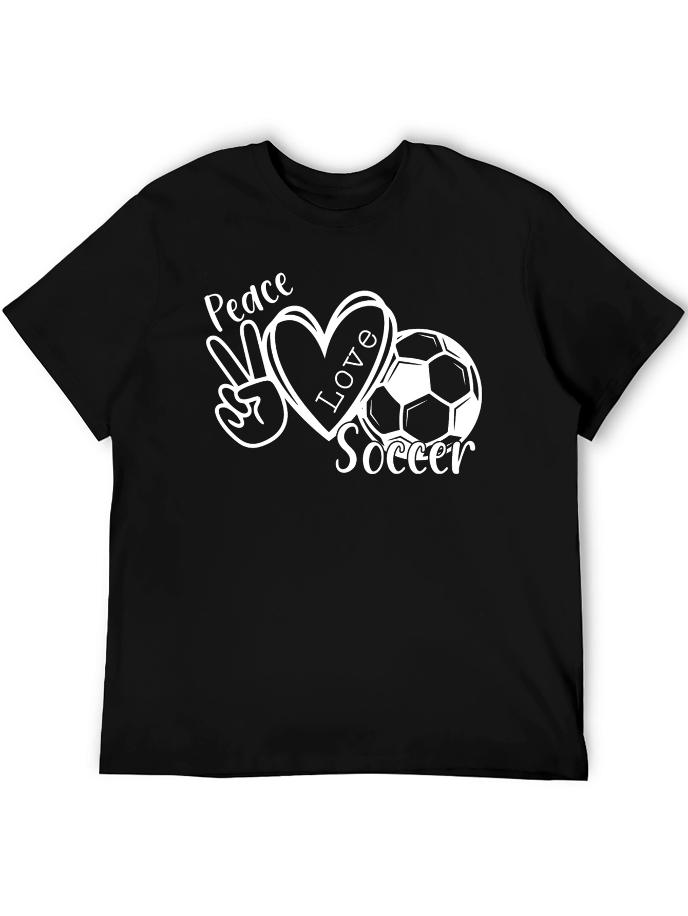 Peace Love Soccer T-Shirt Graphic Tee
