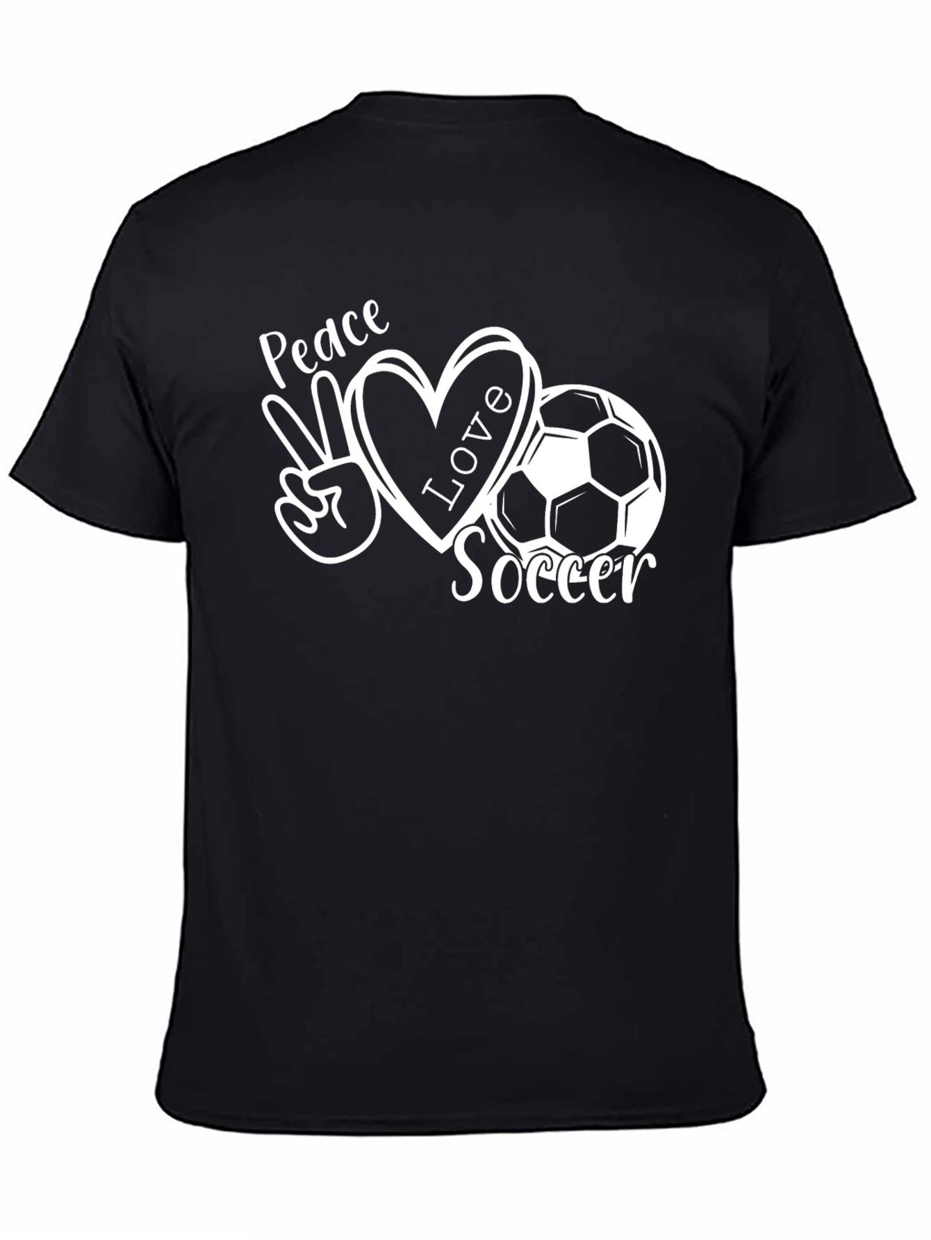 Peace Love Soccer T-Shirt Graphic Tee