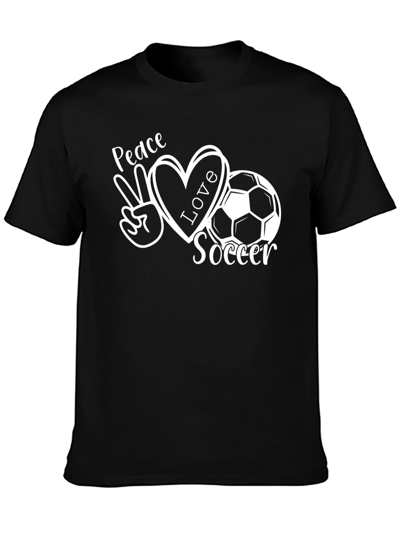 Peace Love Soccer T-Shirt Graphic Tee