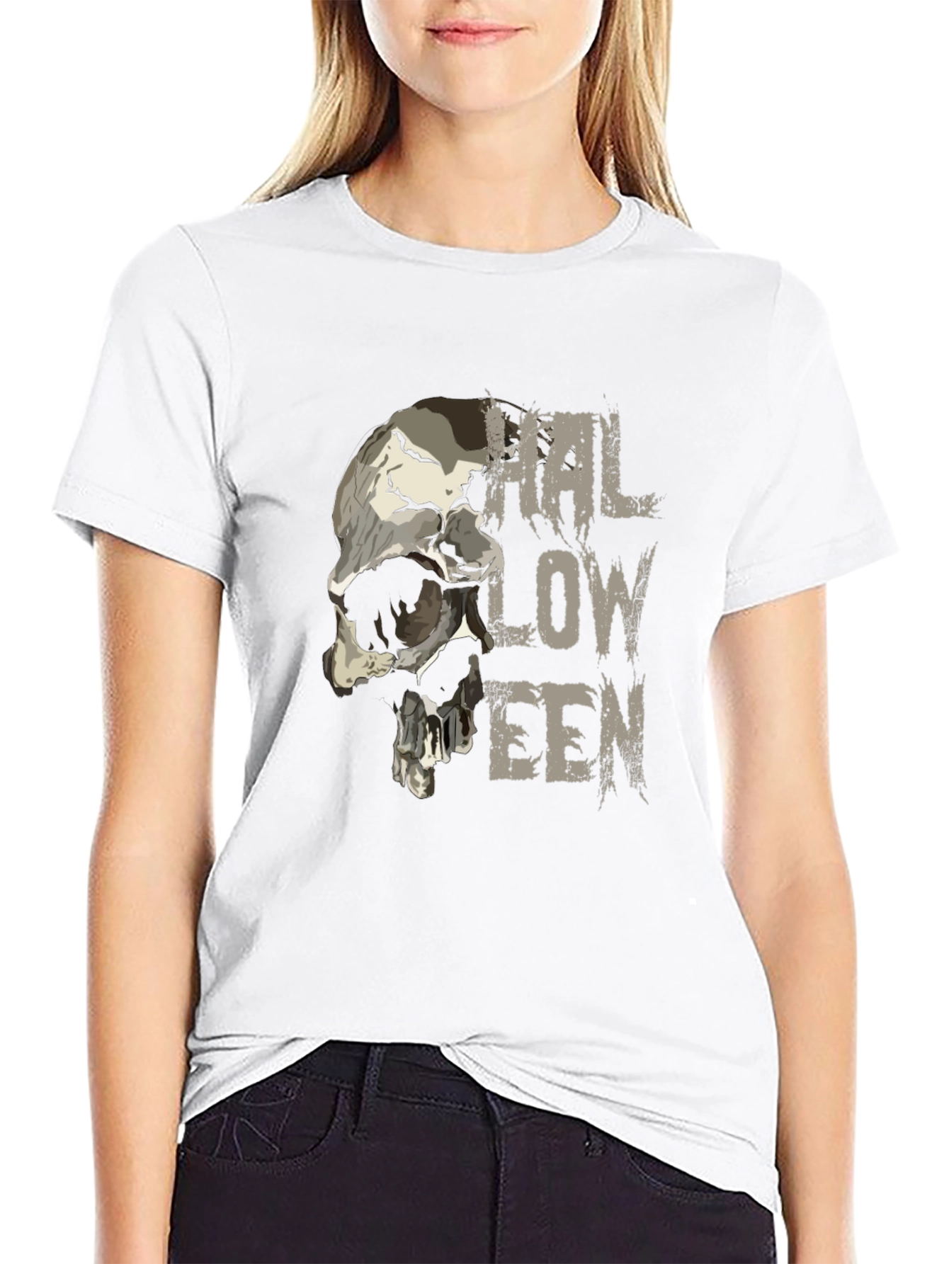 Halloween Skull Graphic T-Shirt - Mens Black Tee