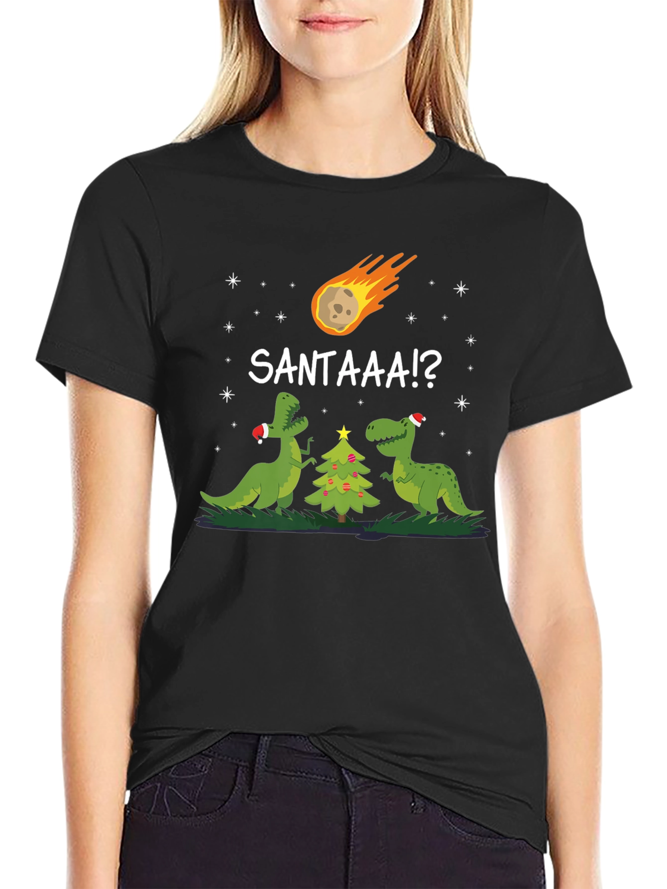 Santaaa!? T-Rex Christmas T-Shirt