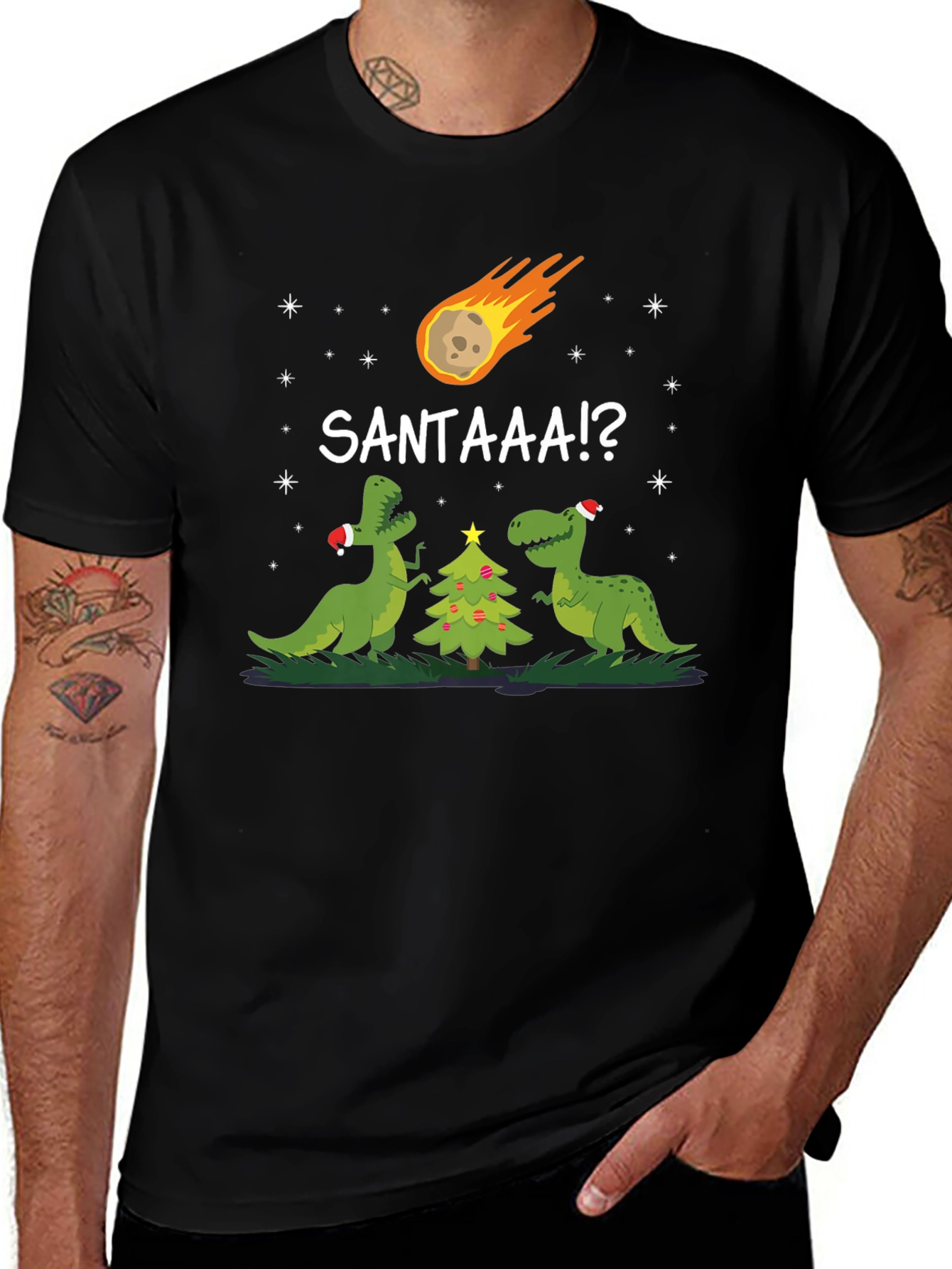 Santaaa!? T-Rex Christmas T-Shirt