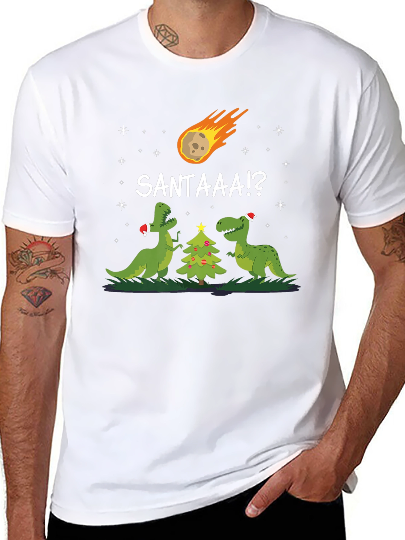Santaaa!? T-Rex Christmas T-Shirt