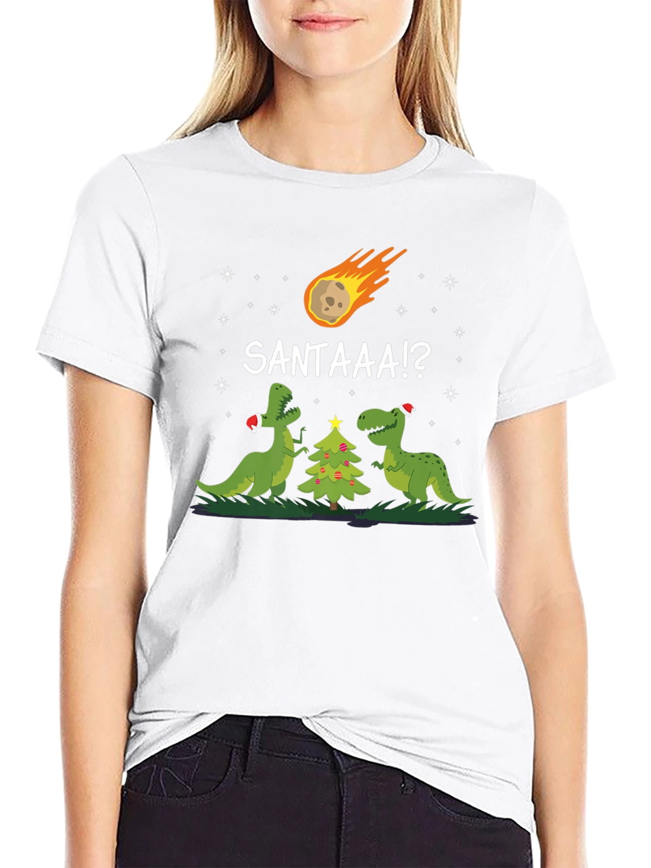 Santaaa!? T-Rex Christmas T-Shirt