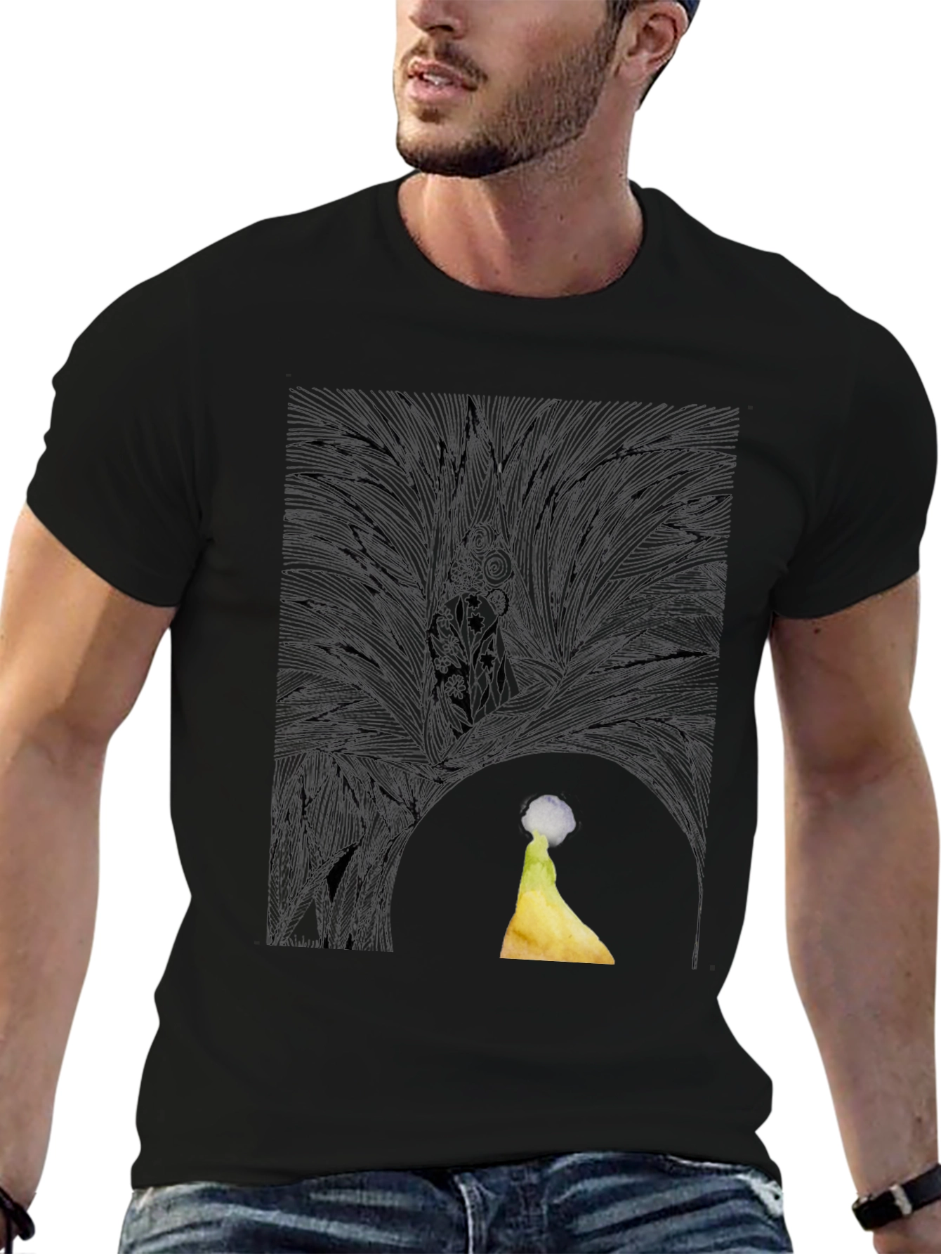 Abstract Graphic Print Black Casual T-Shirt