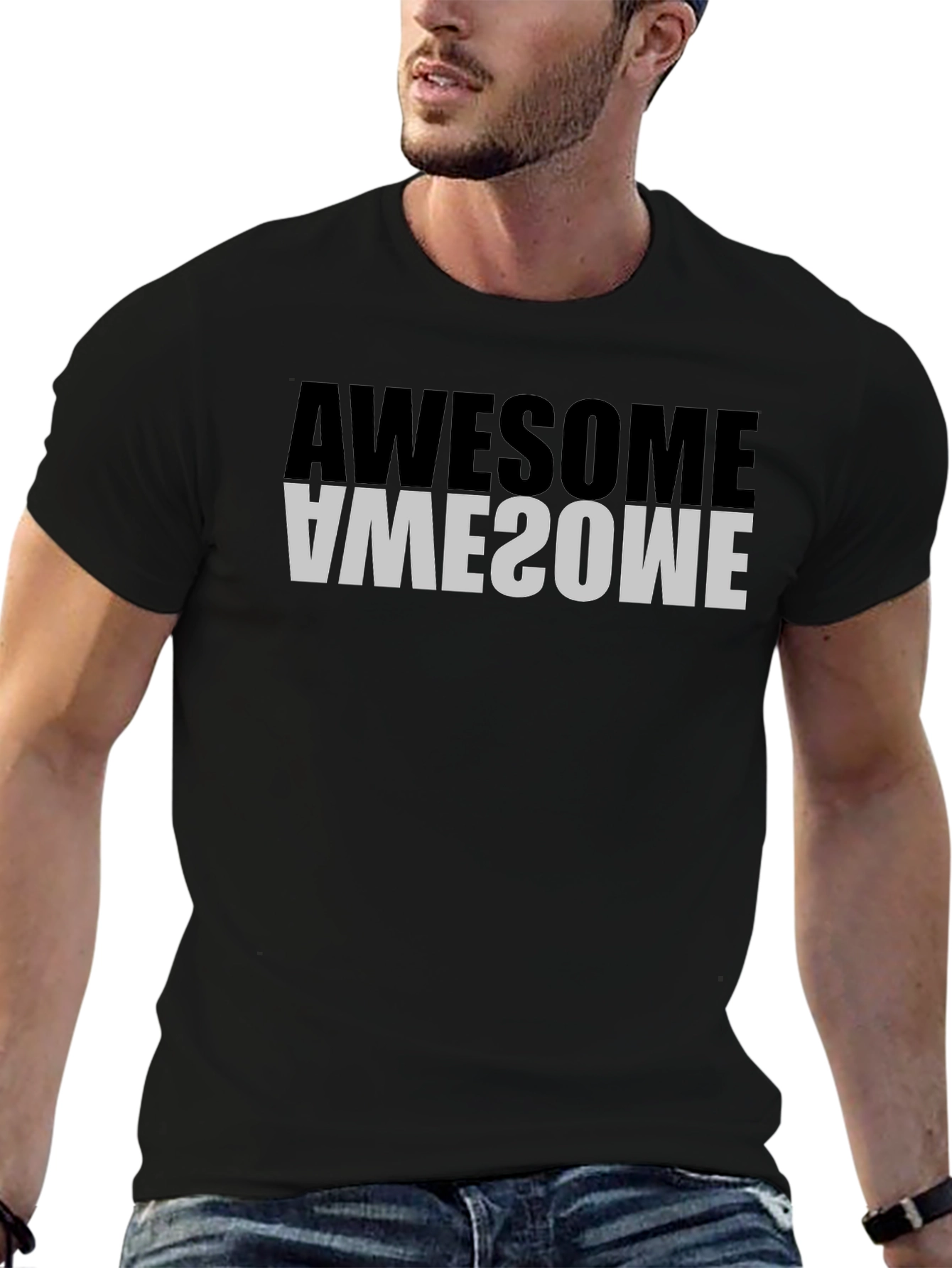 Awesome Reflective Graphic Tee - Black