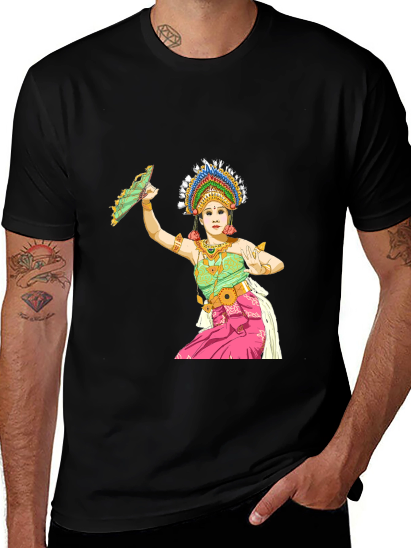 Balinese Dancer Graphic T-Shirt - Unique Design