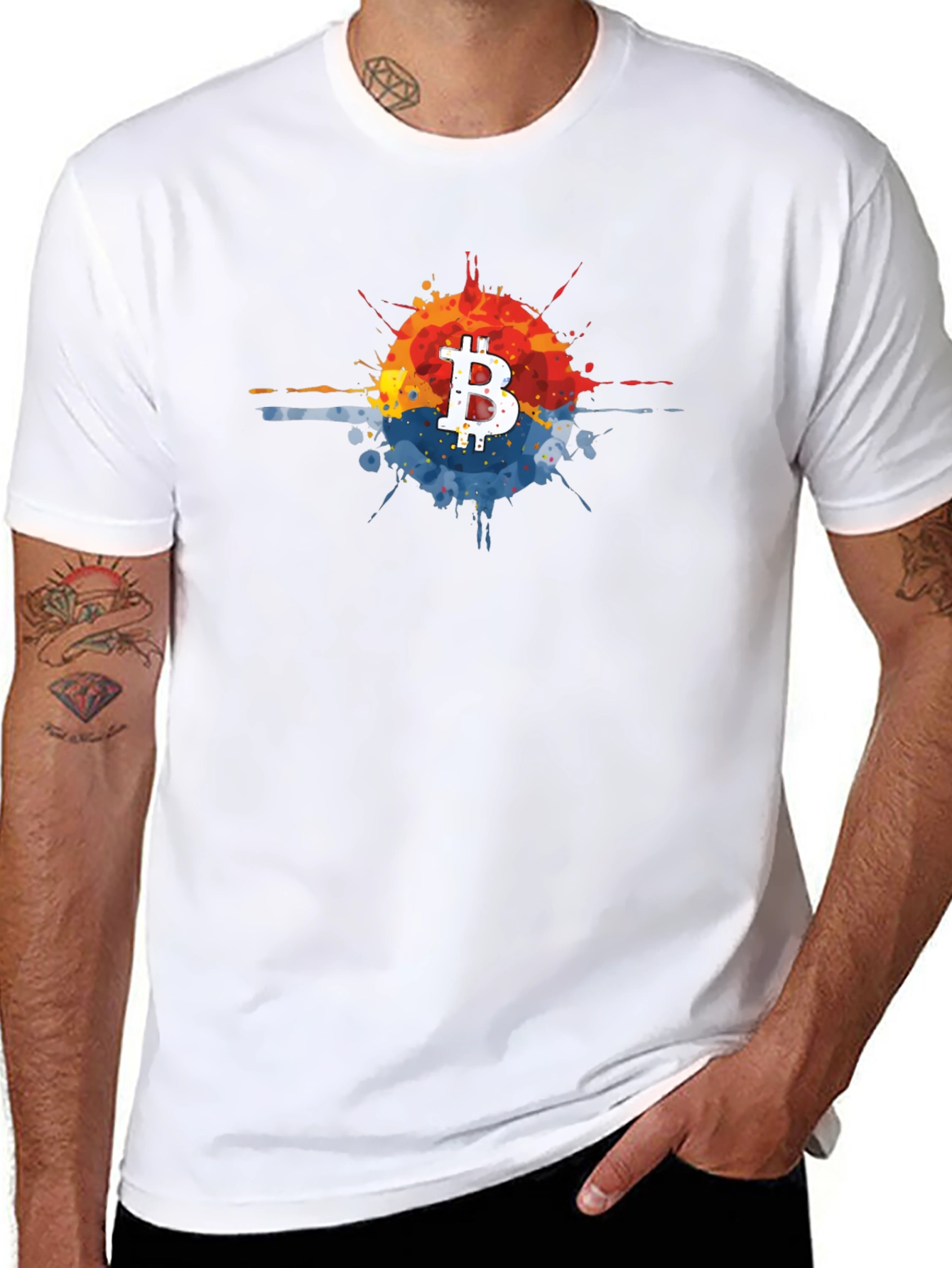 Bitcoin Splatter Tee - Crypto Fashion