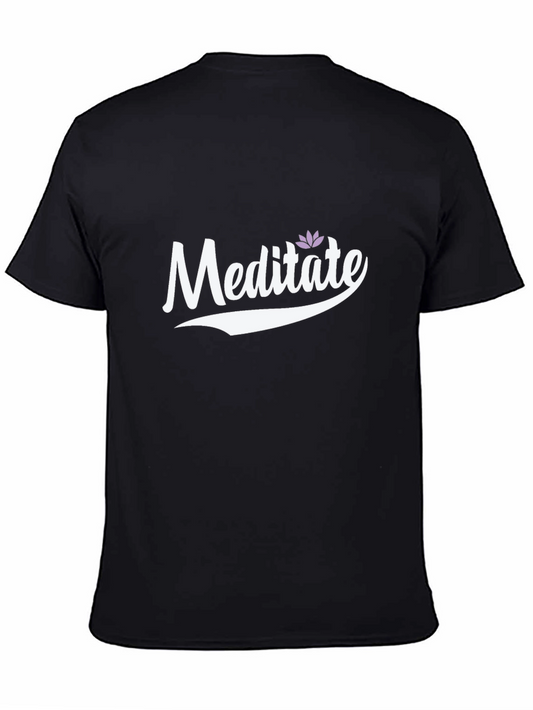 Meditate Graphic Tee - Black Casual Style