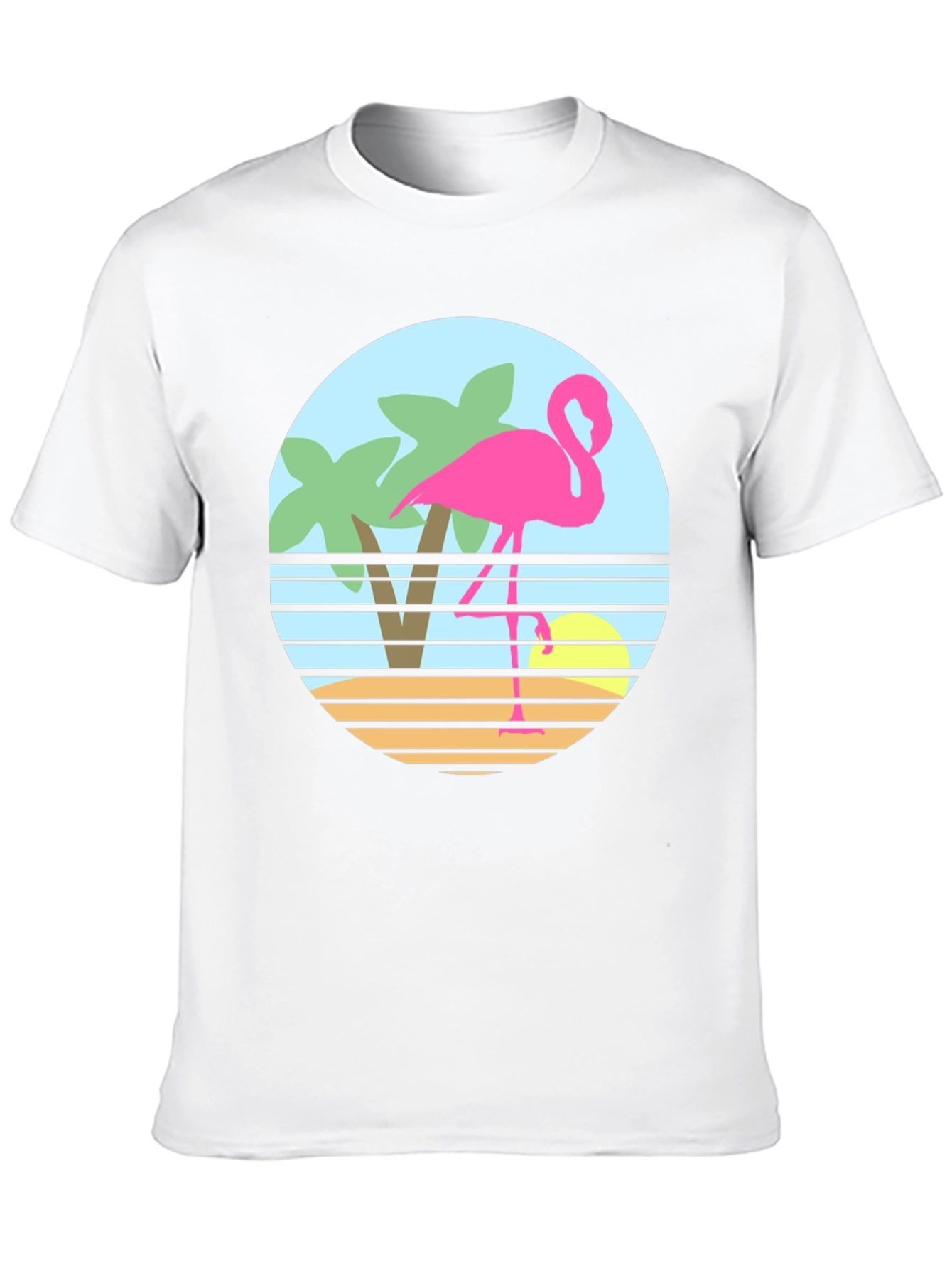 Retro Flamingo T-Shirt - Tropical Beach Design