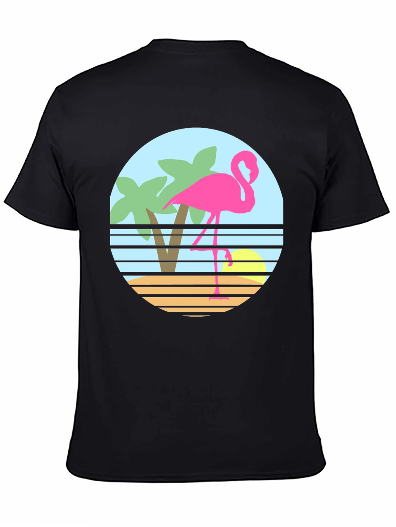 Retro Flamingo T-Shirt - Tropical Beach Design